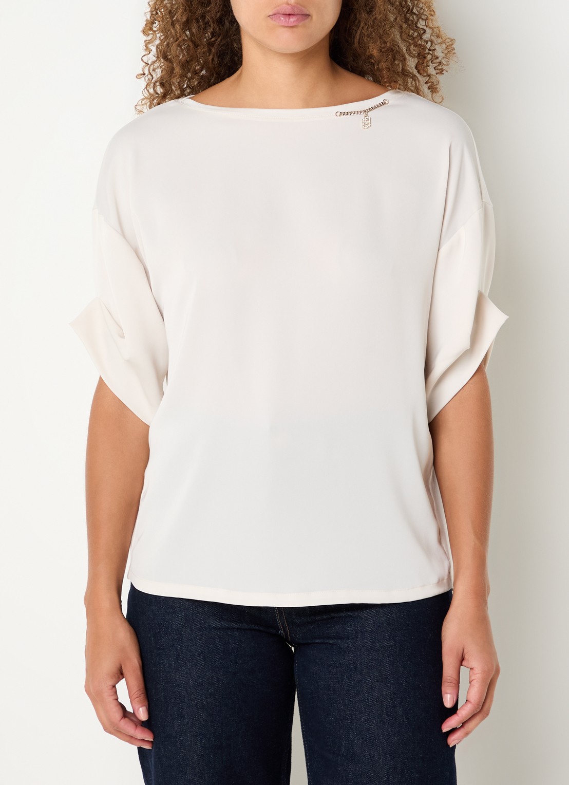 Liu Jo T-shirt met strass - detail 3 creme