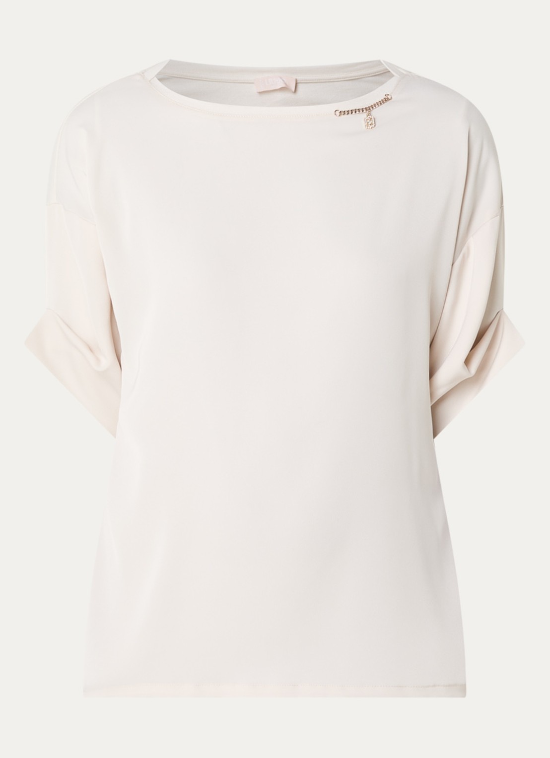 Liu Jo T-shirt met strass - voorkant creme