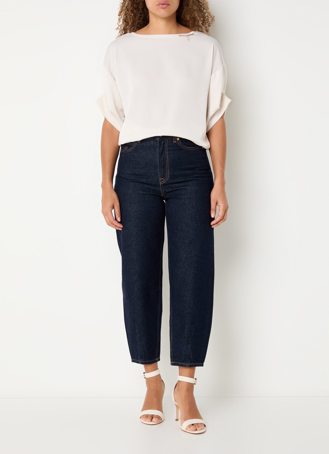 Liu Jo T-shirt met strass - voorkant 2 creme