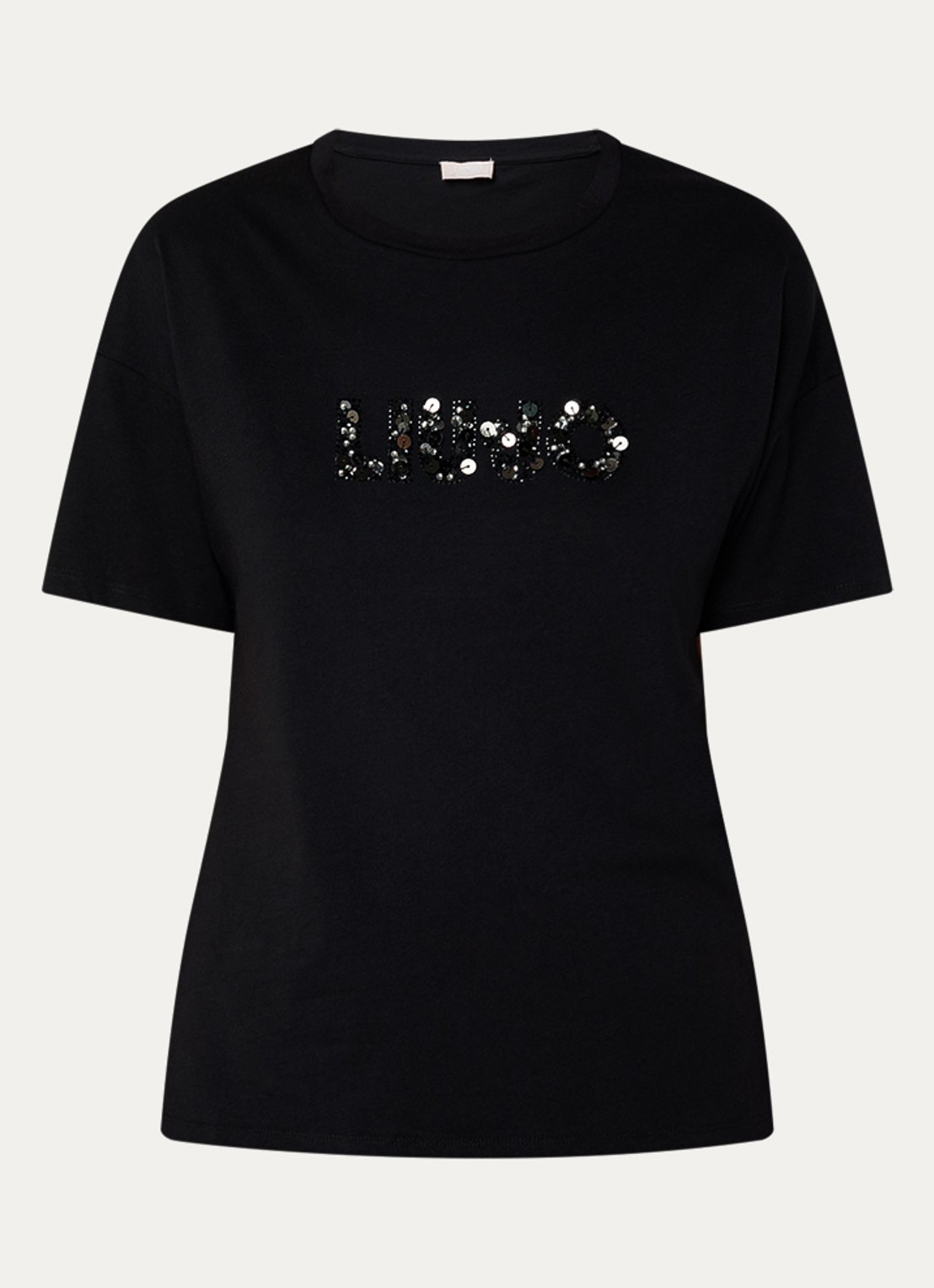 Liu Jo T-shirt met strass - voorkant 2 zwart