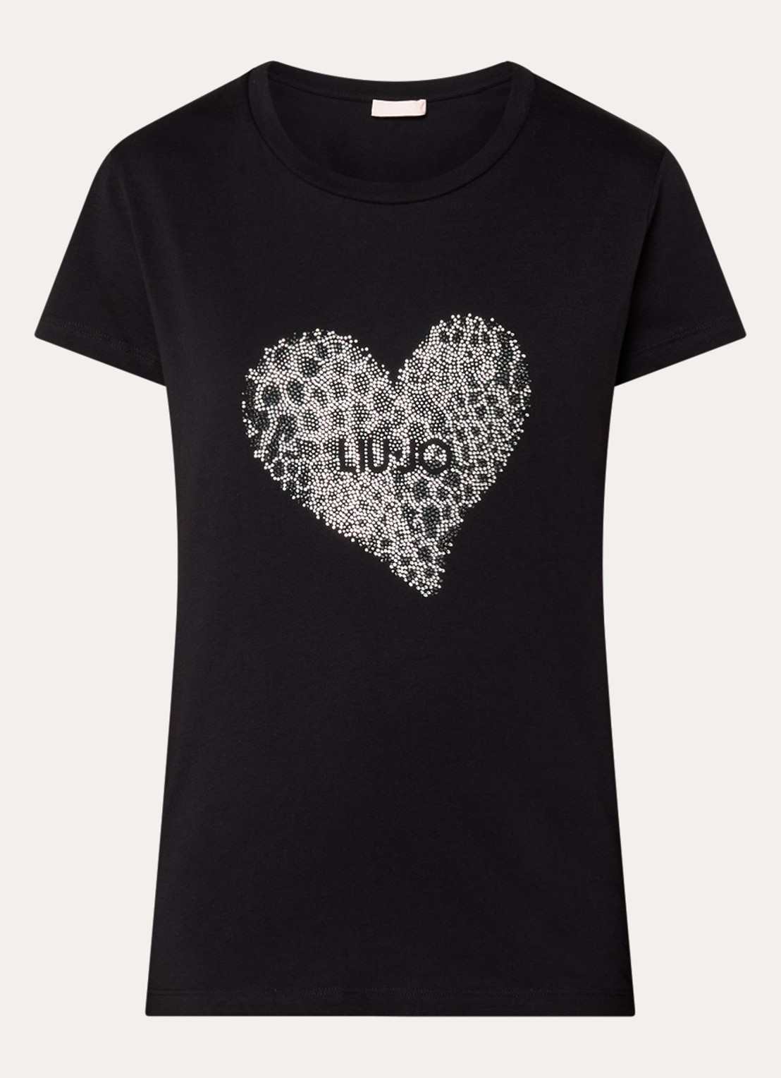 Liu Jo T-shirt met strass - voorkant 3 zwart