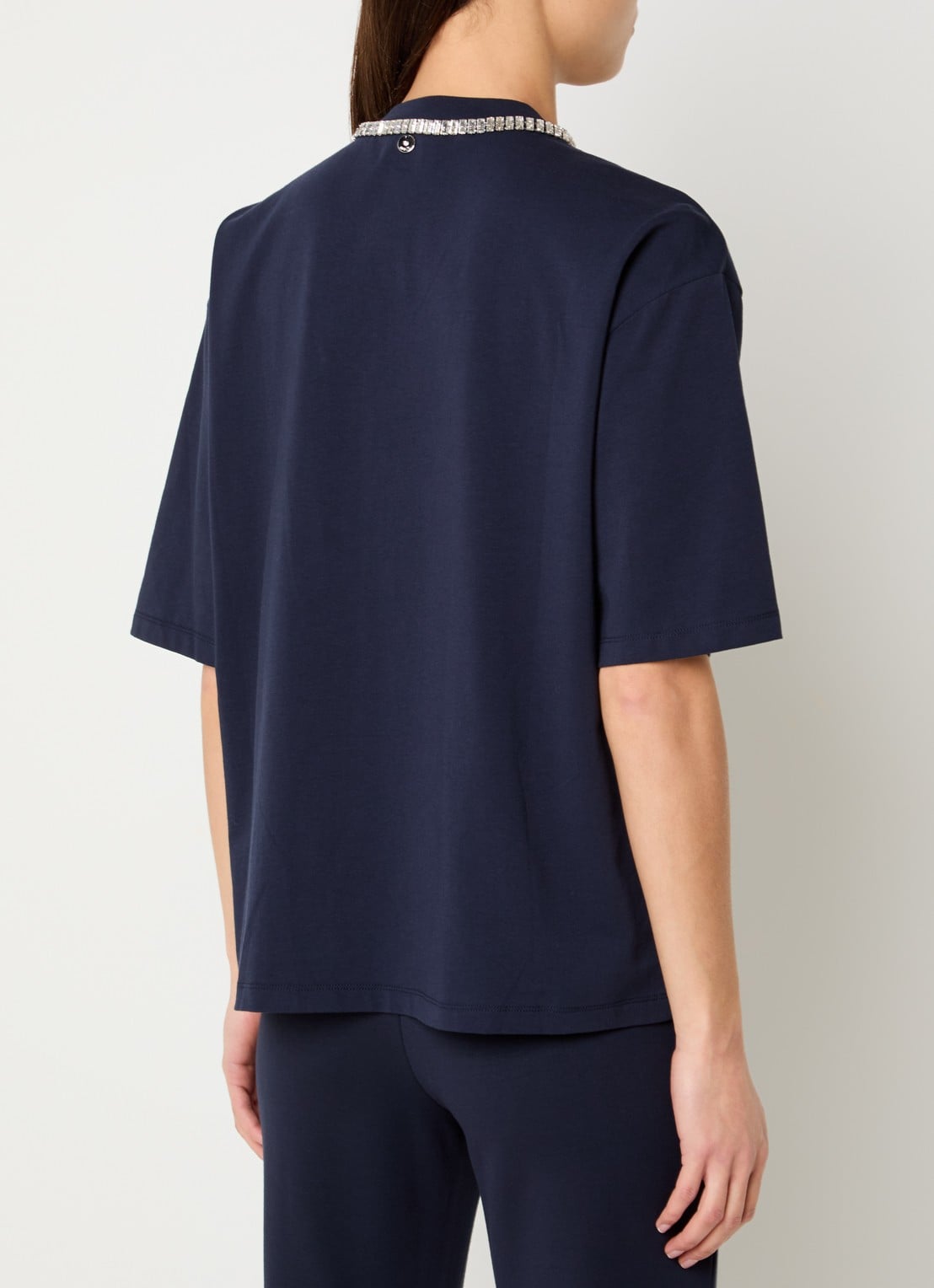 Liu Jo T-shirt met strass - achterkant 4 donkerblauw