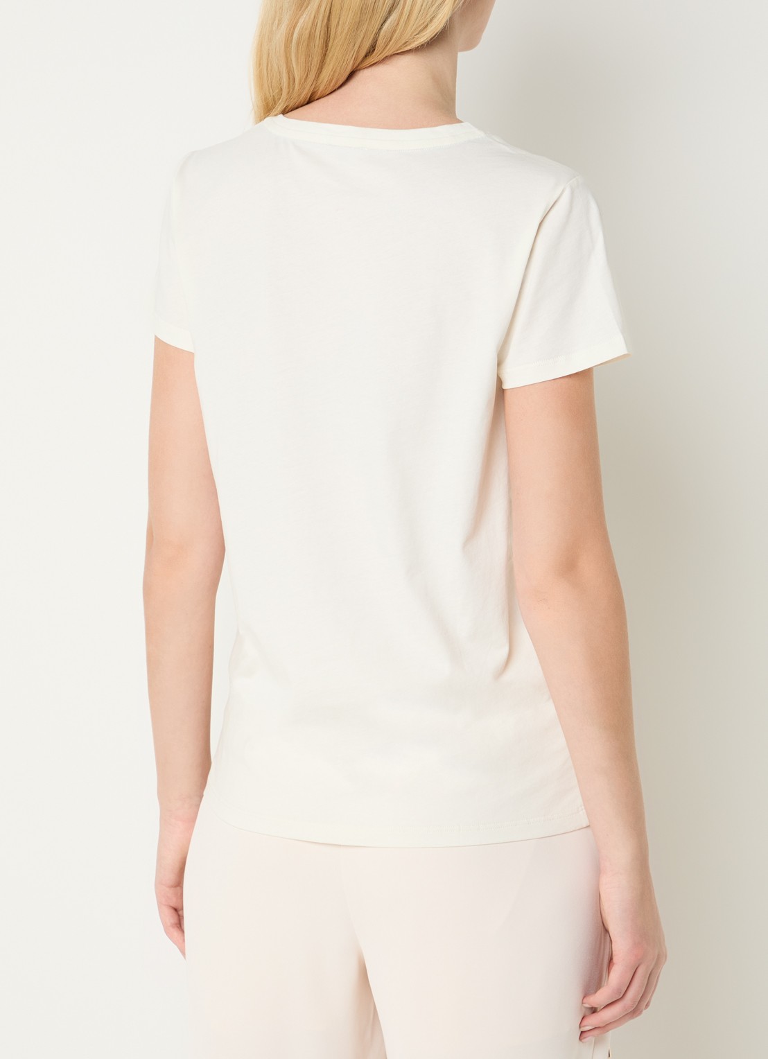 Liu Jo T-shirt met strass - achterkant creme