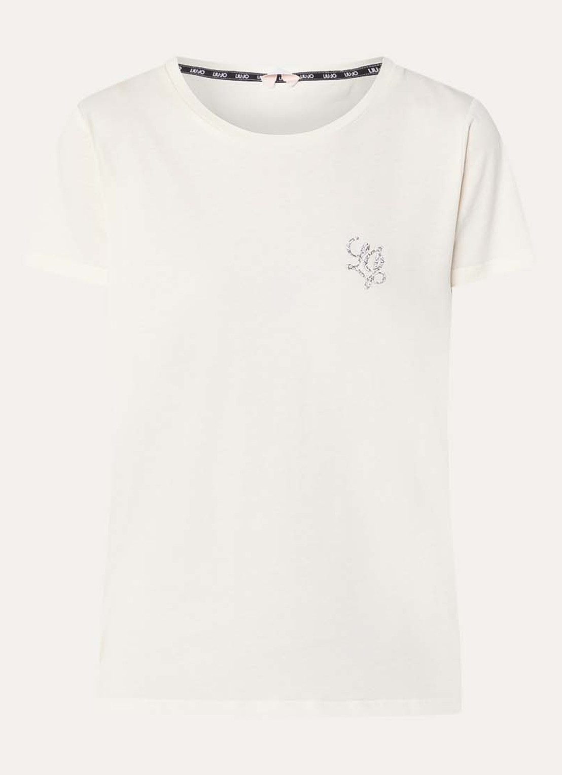 Liu Jo T-shirt met strass - voorkant 2 creme