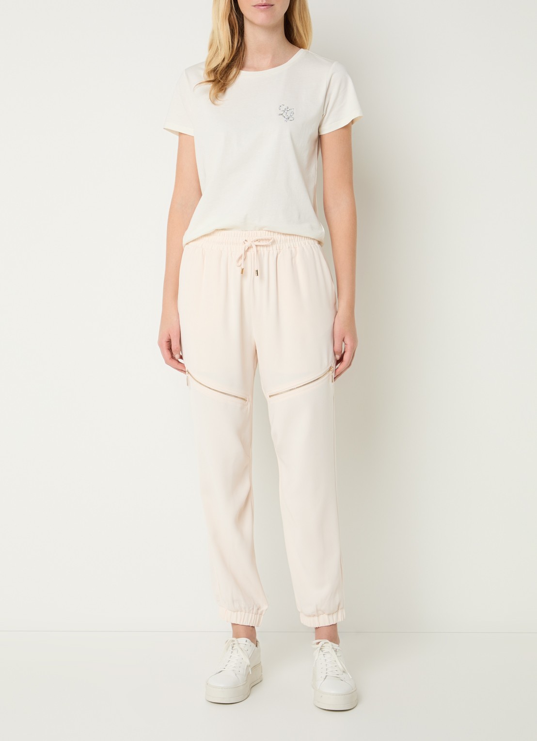Liu Jo T-shirt met strass - voorkant 3 creme