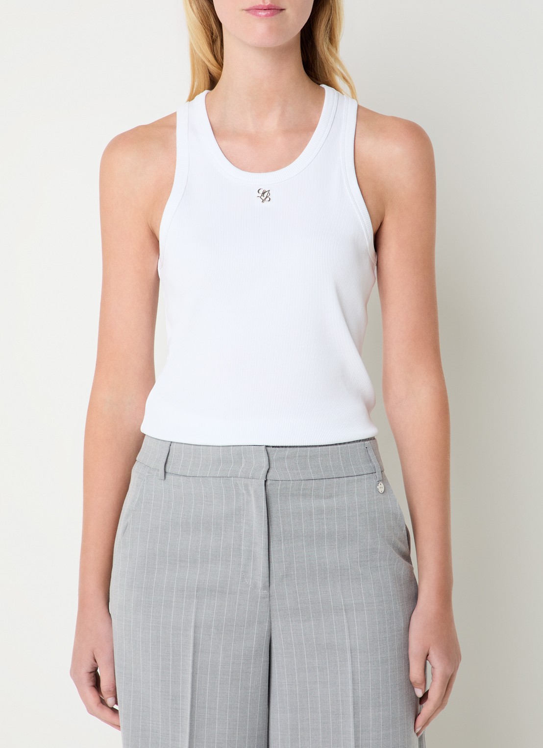 Liu Jo Tanktop met logo - detail 4 wit