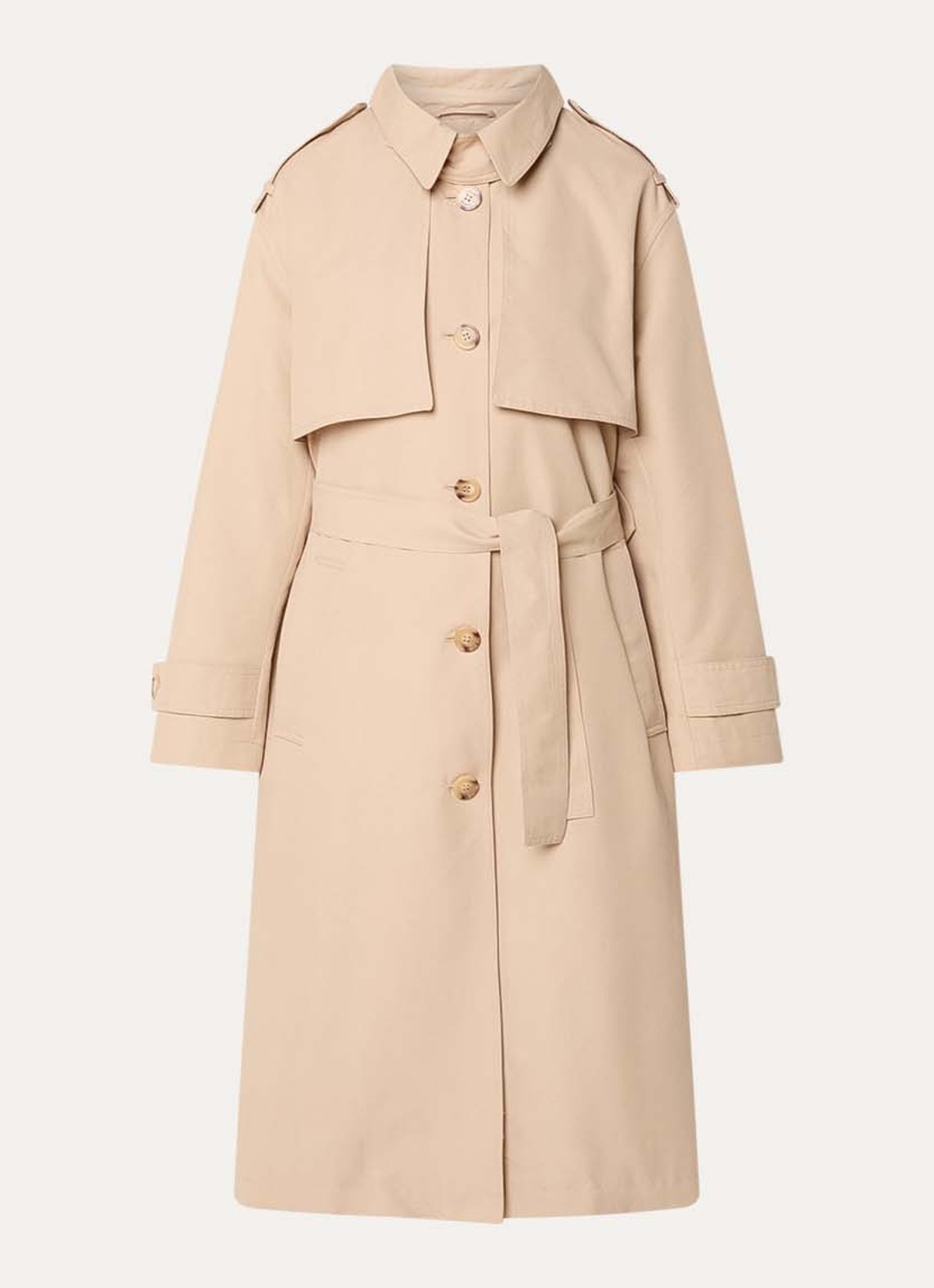 Liu Jo Trenchcoat met strikceintuur en steekzakken - voorkant 2 beige
