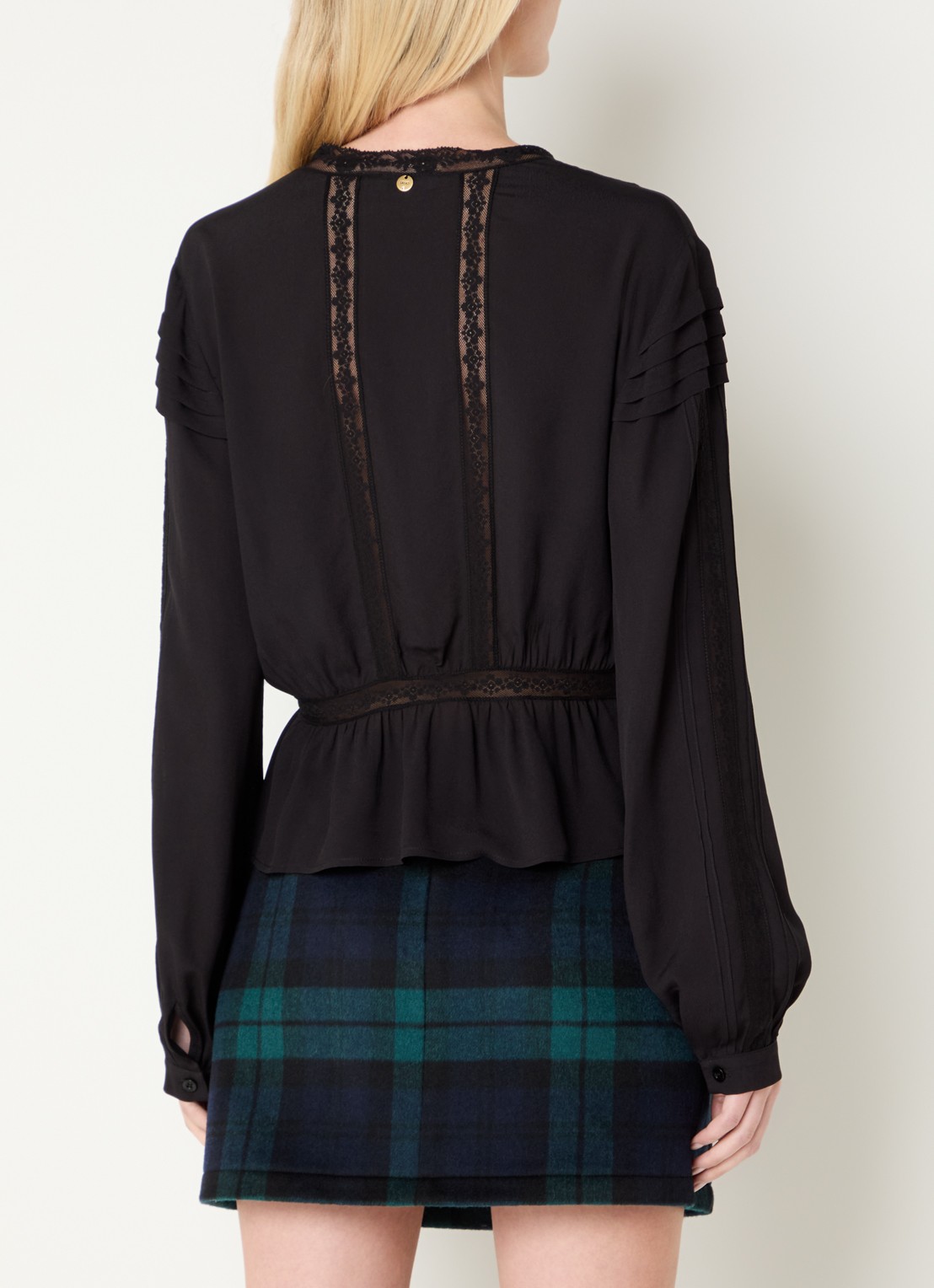 Liu Jo Tunic blouse met broderie - achterkant 3 zwart