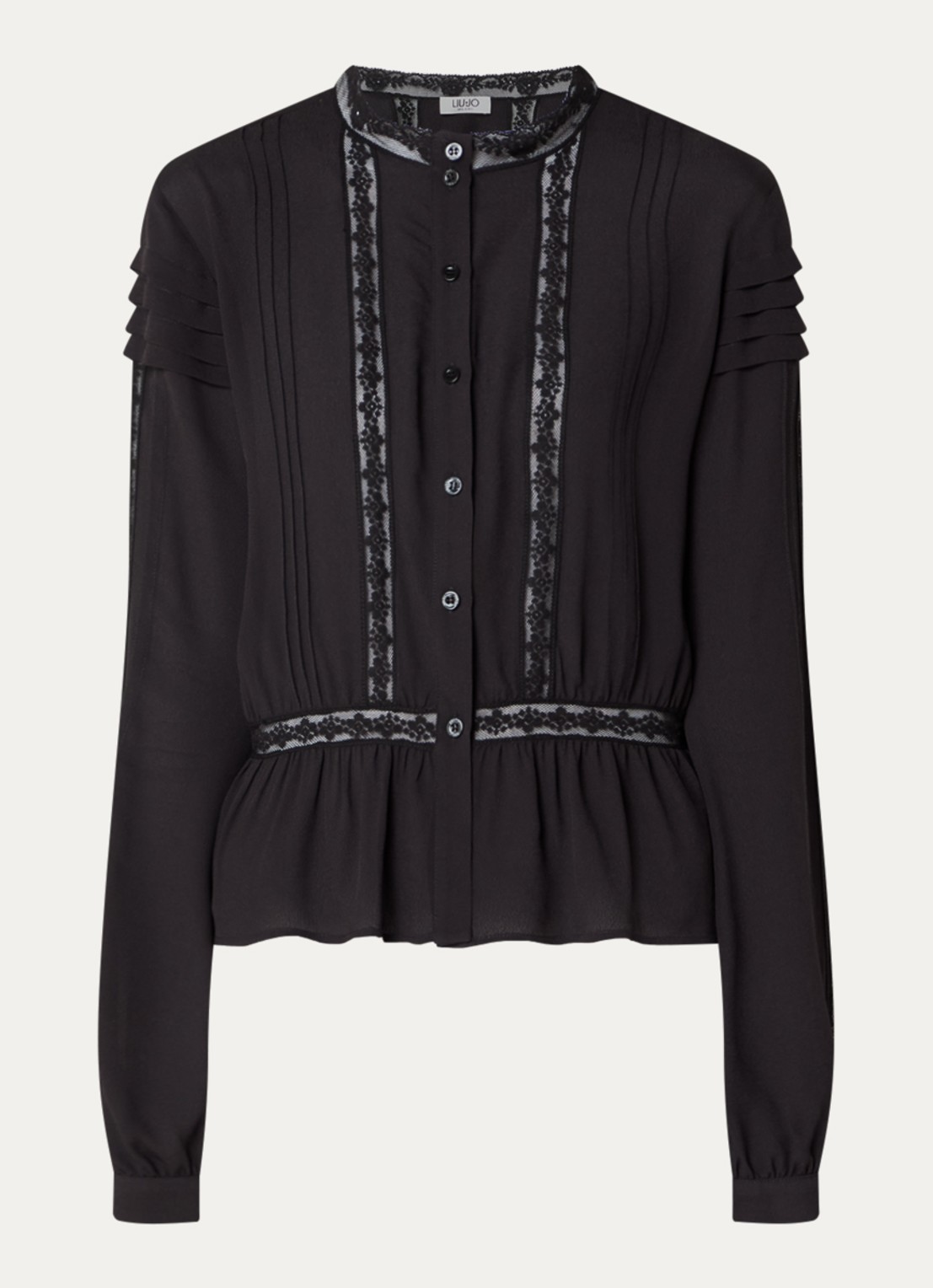 Liu Jo Tunic blouse met broderie - voorkant zwart