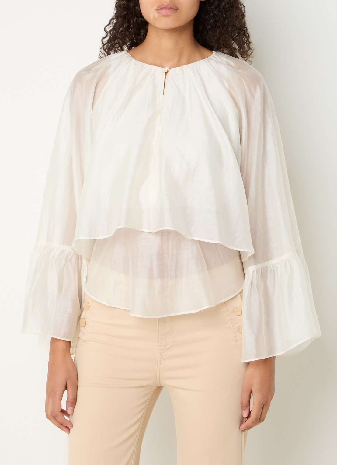 Liu Jo Tuniek met trompetmouw - detail 4 creme