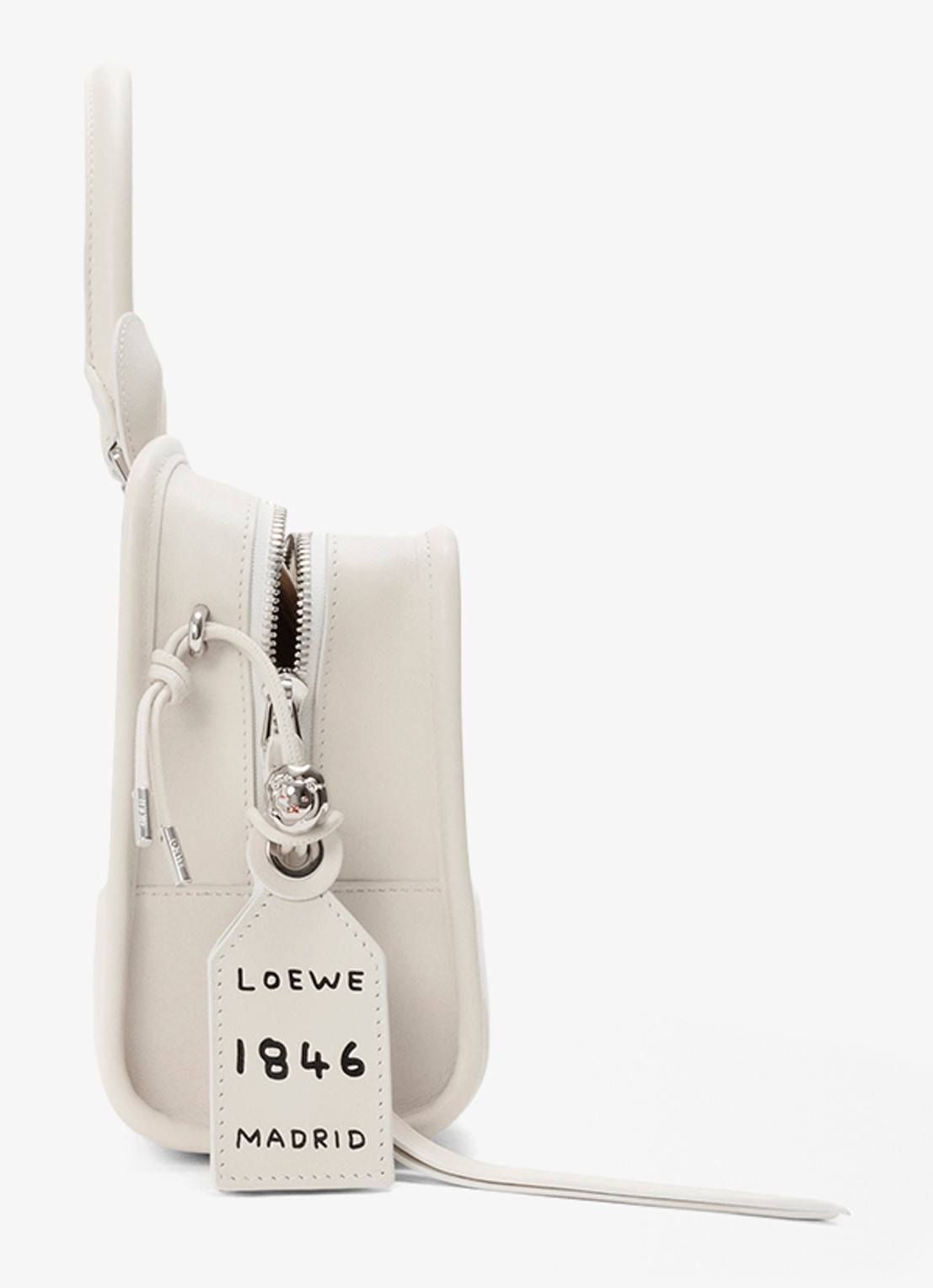 LOEWE Amazona 180 Small Lion Intarsio handtas van kalfsleer - detail gebroken wit