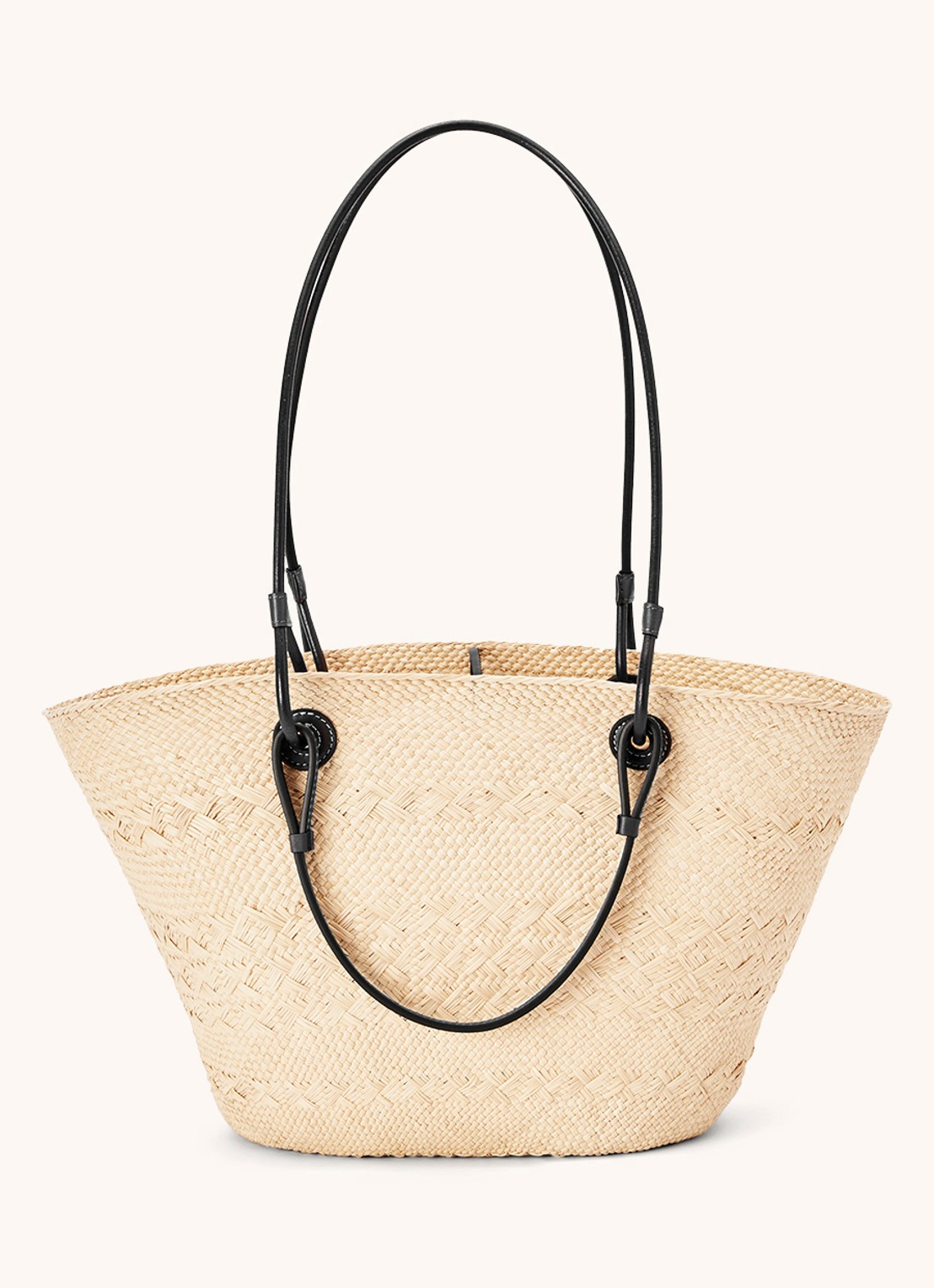 LOEWE Anagram Basket shopper met kalfsleren details - achterkant 6 zwart