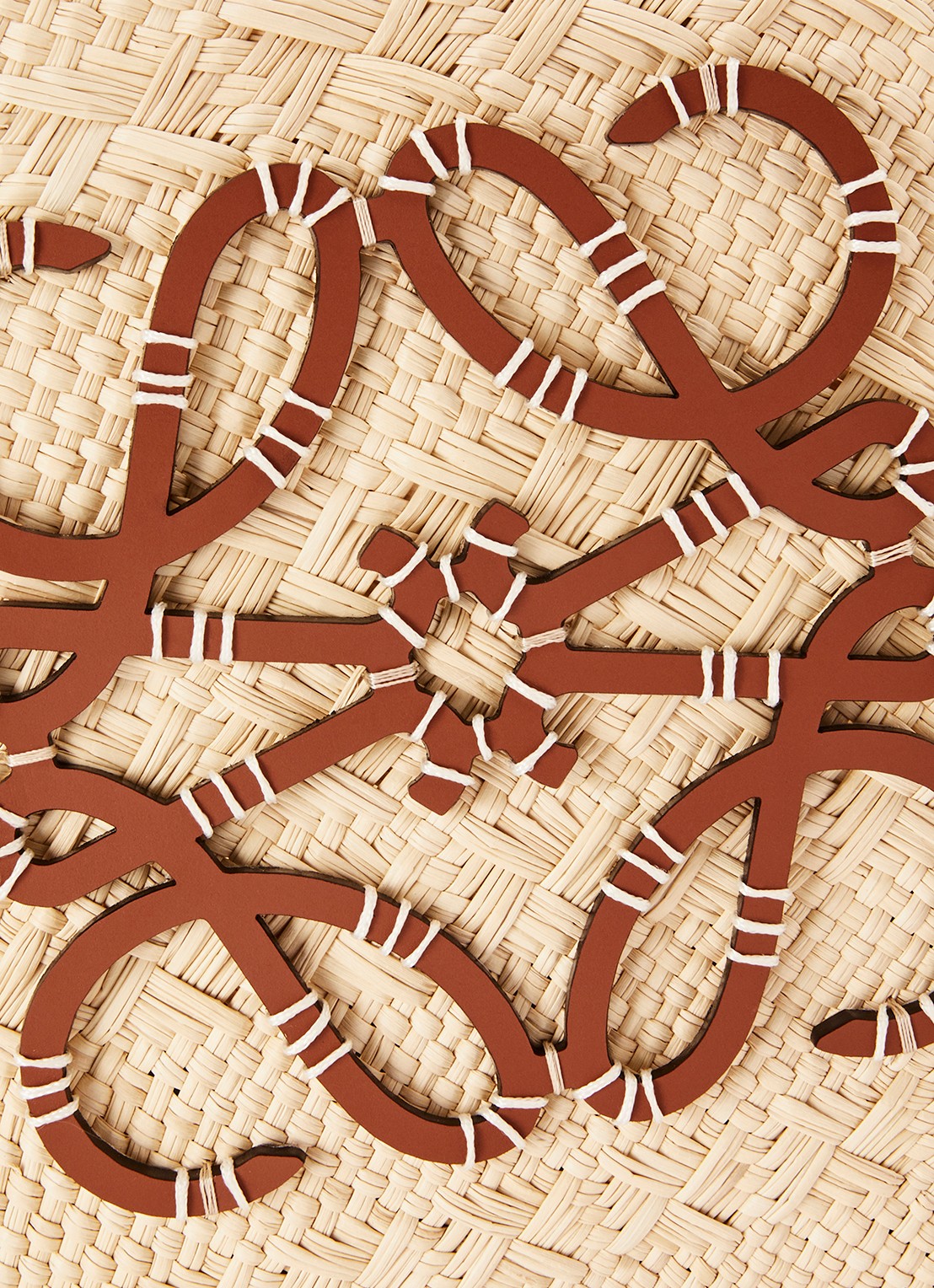 LOEWE Anagram Basket shopper met kalfsleren details - detail 2 bruin