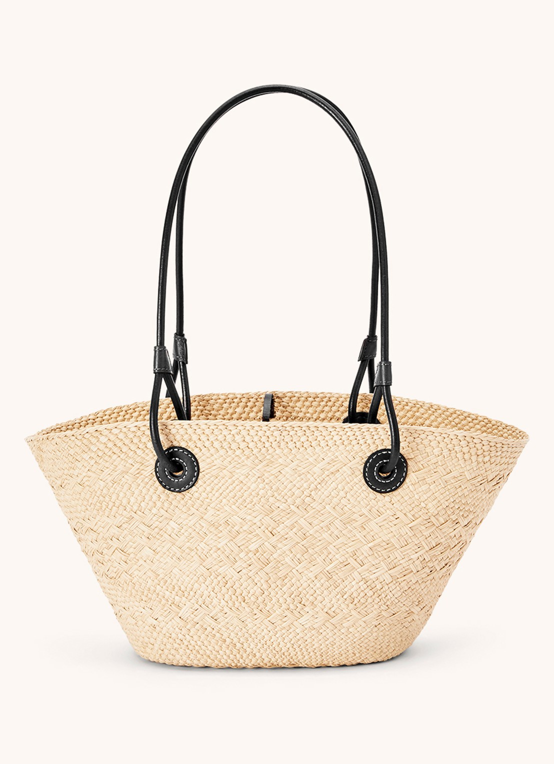 LOEWE Anagram Basket Small shopper met kalfsleren details - detail zwart