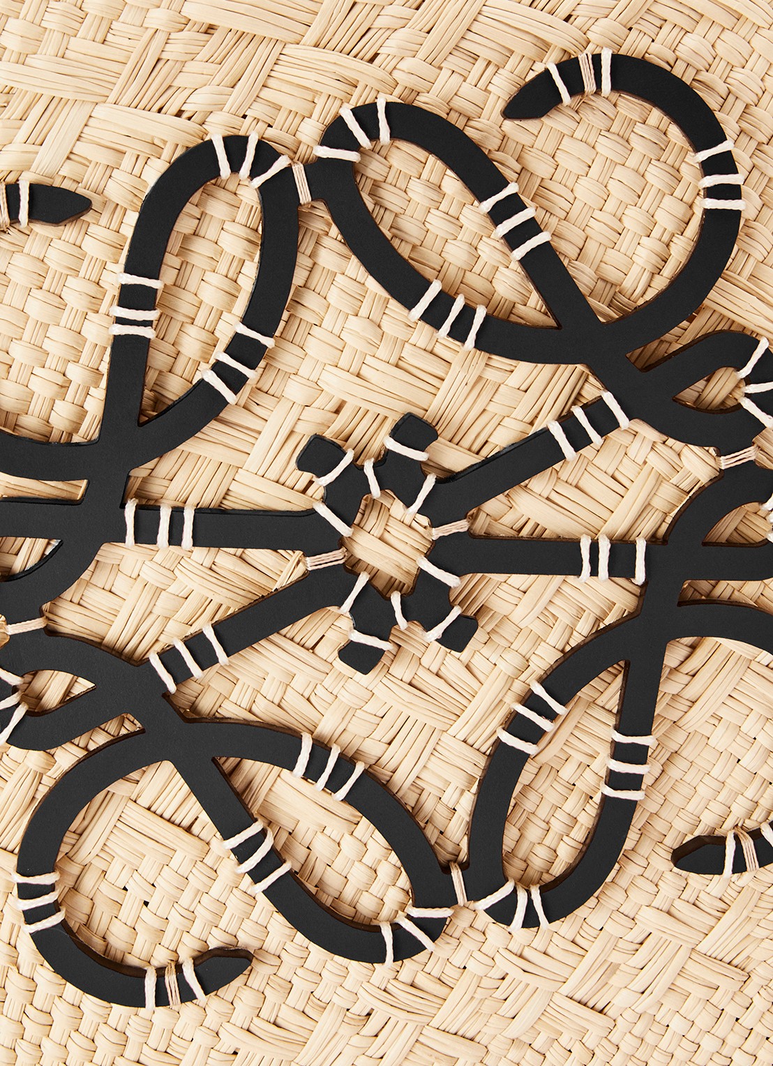 LOEWE Anagram Basket Small shopper met kalfsleren details - detail 3 zwart