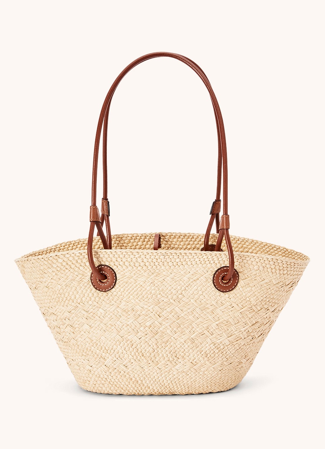 LOEWE Anagram Basket Small shopper met kalfsleren details - detail bruin