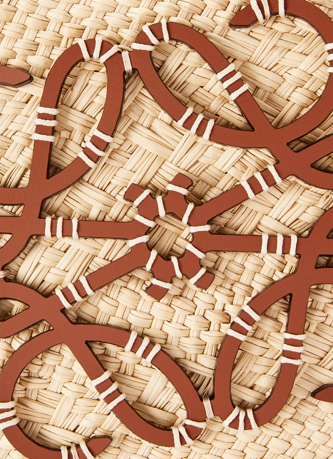 LOEWE Anagram Basket Small shopper met kalfsleren details - detail 2 bruin