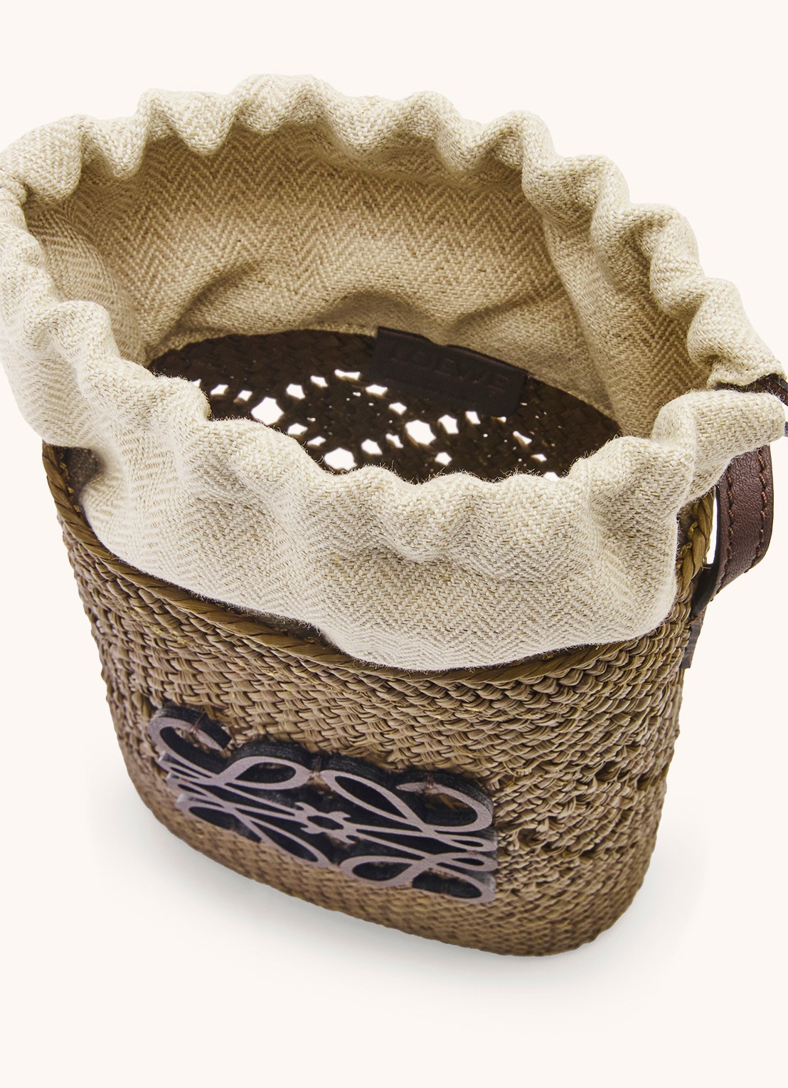 LOEWE Anagram crossbodytas met kalfsleren details - detail 3 olijfgroen