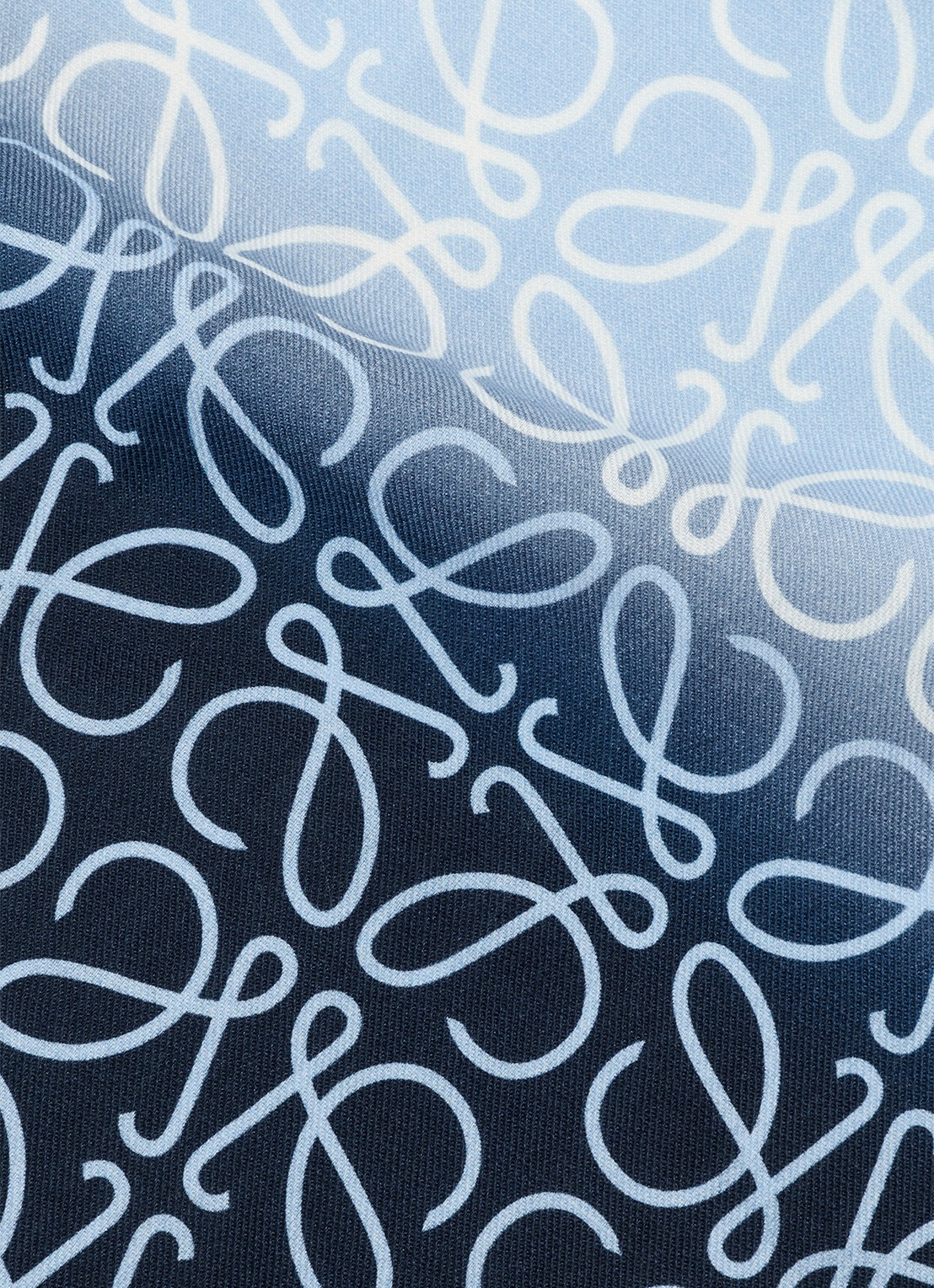 LOEWE Anagram fijngebreide sjaal in kasjmierblend met logo 200 x 45 cm - detail 3 blauw