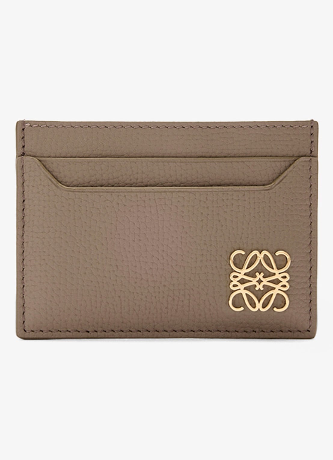 LOEWE Anagram pasjeshouder van kalfsleer - voorkant 2 taupe