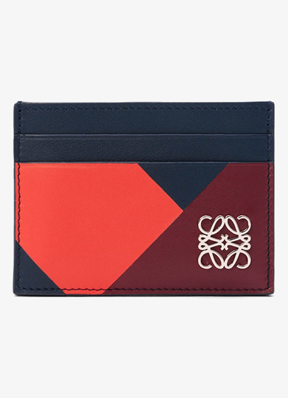 LOEWE Anagram pasjeshouder van kalfsleer - voorkant 2 donkerblauw