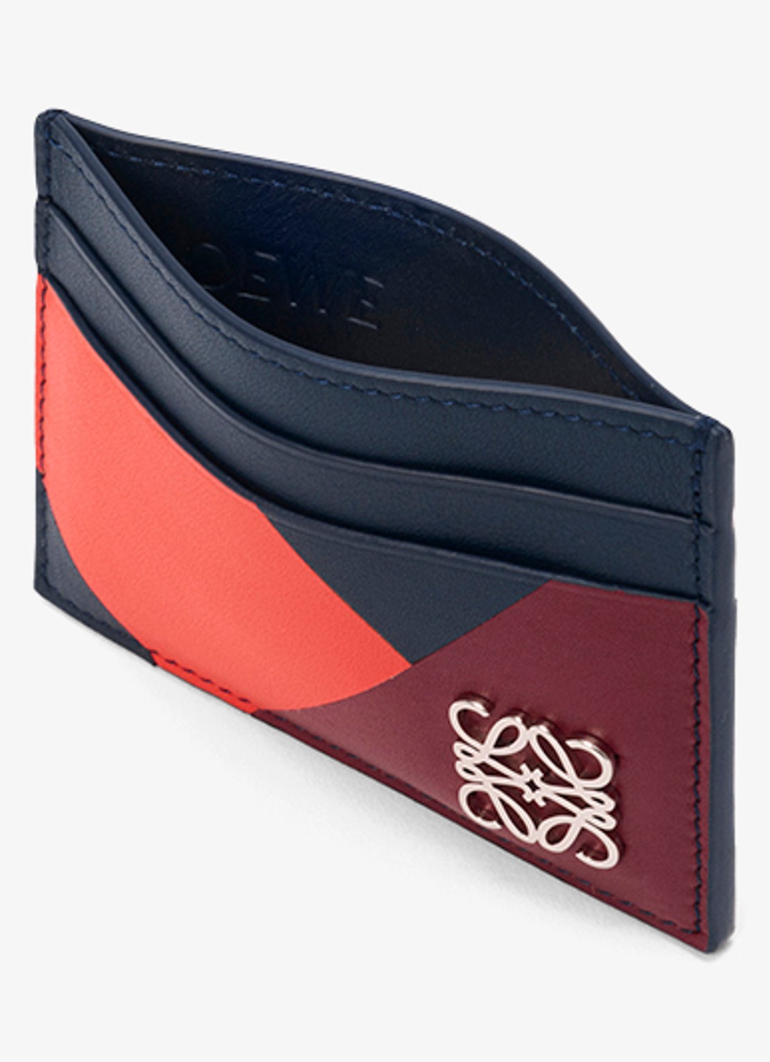 LOEWE Anagram pasjeshouder van kalfsleer - voorkant 3 donkerblauw