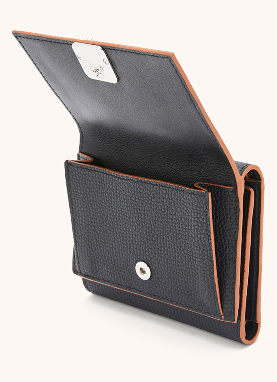 LOEWE Anagram portemonnee van kalfsleer - voorkant 3 zwart