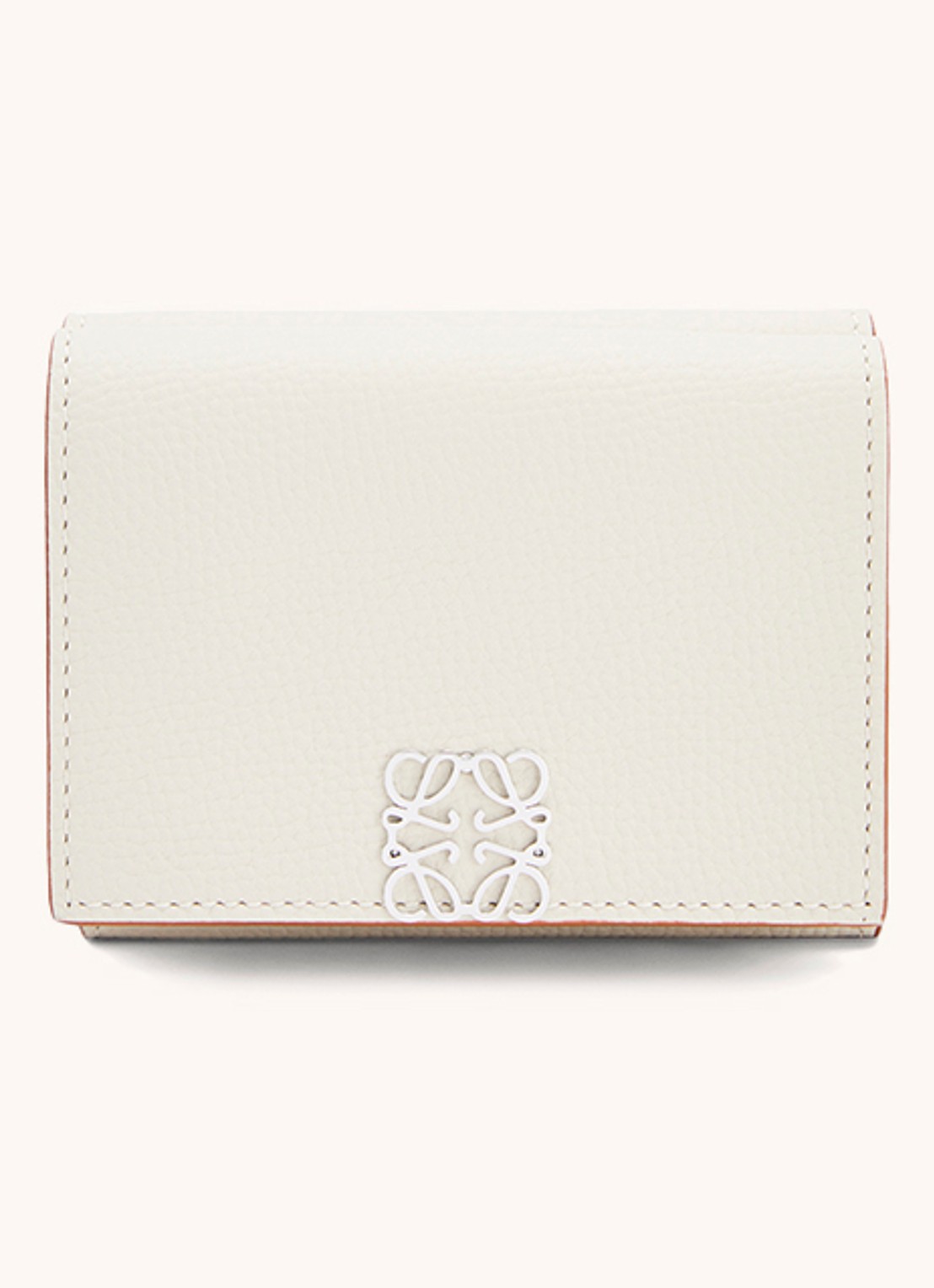 LOEWE Anagram portemonnee van kalfsleer - voorkant gebroken wit