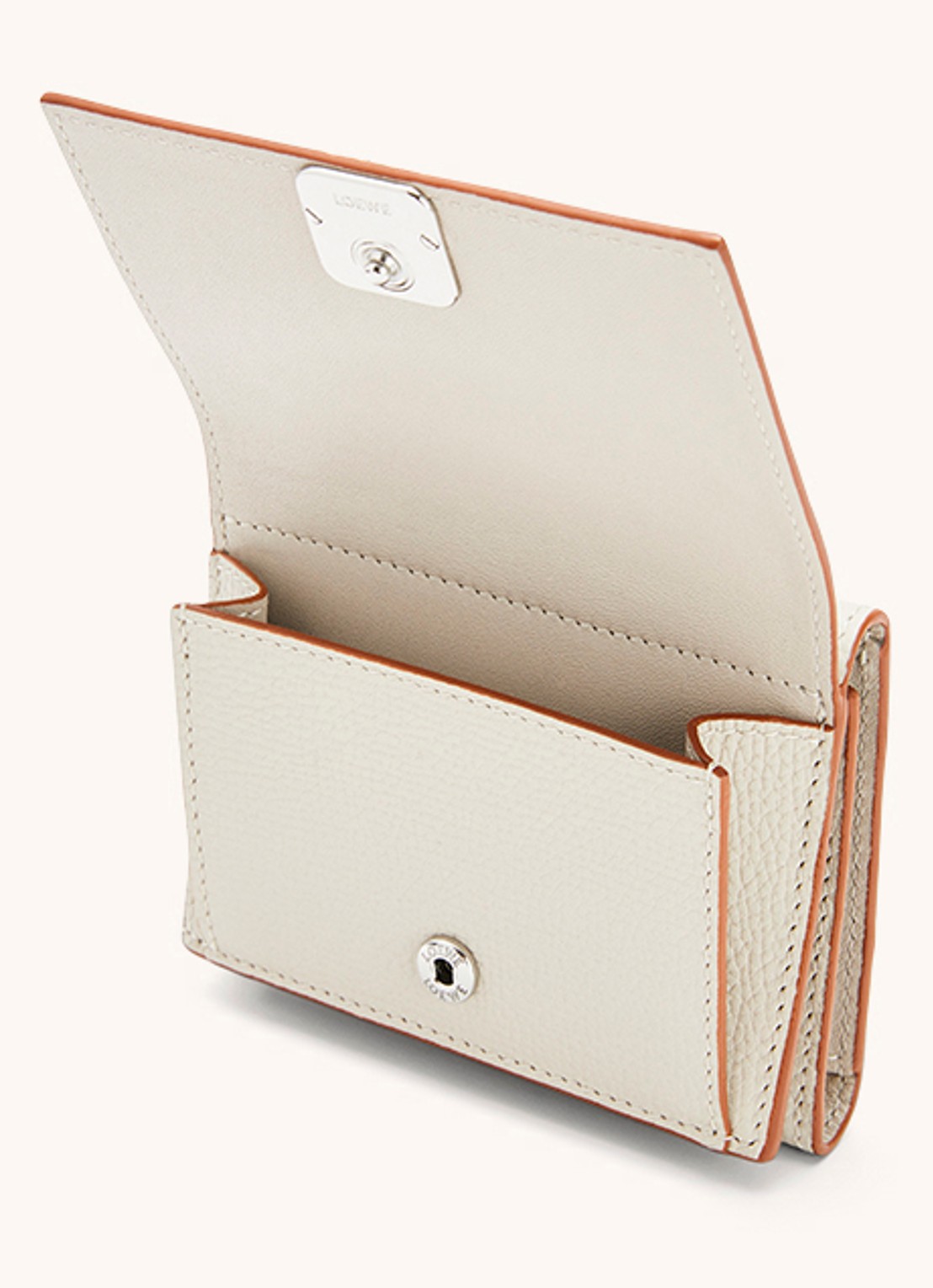 LOEWE Anagram portemonnee van kalfsleer - voorkant 2 gebroken wit