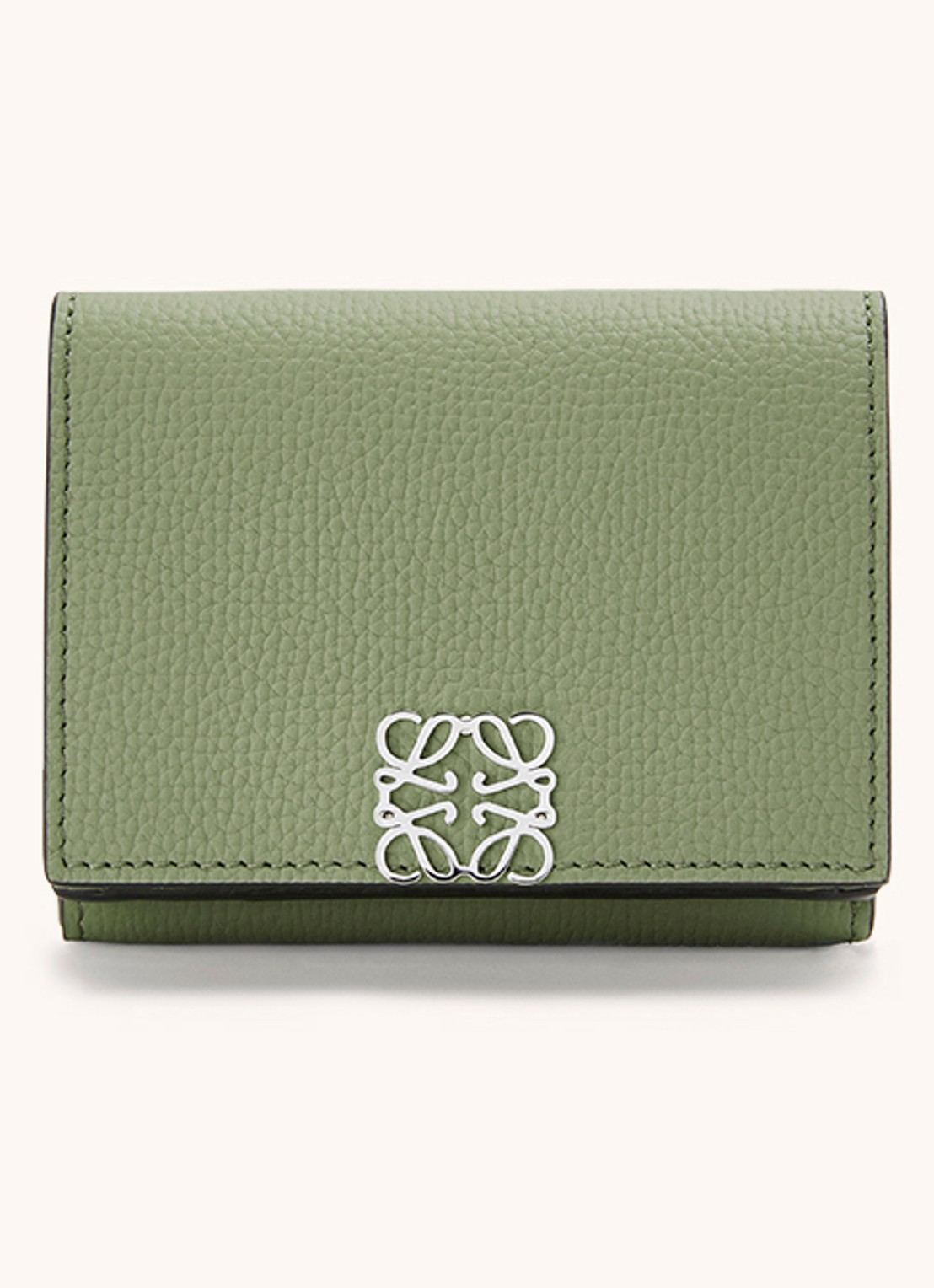 LOEWE Anagram portemonnee van kalfsleer - voorkant 4 lindegroen