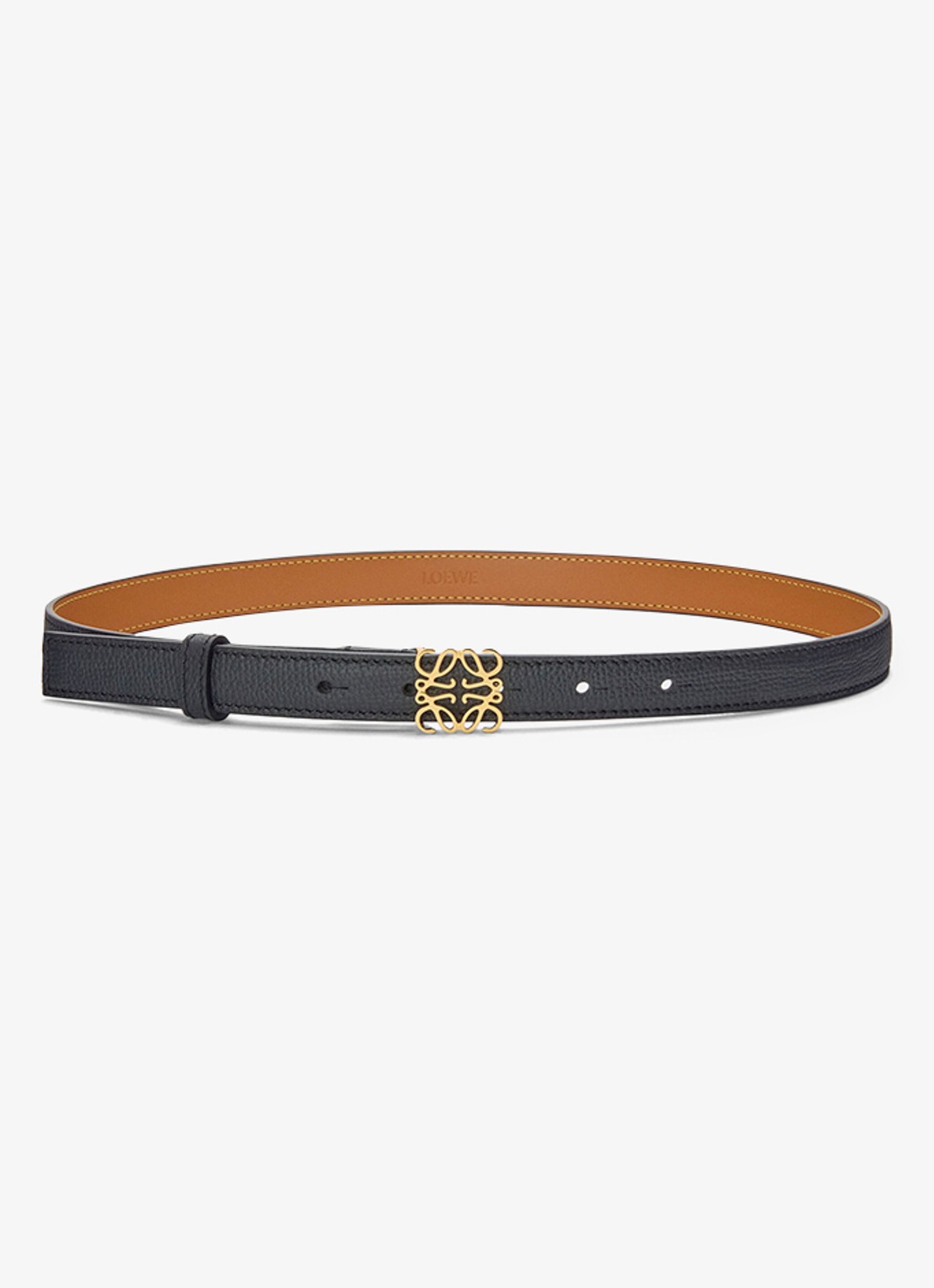 LOEWE Anagram riem van kalfsleer - voorkant zwart