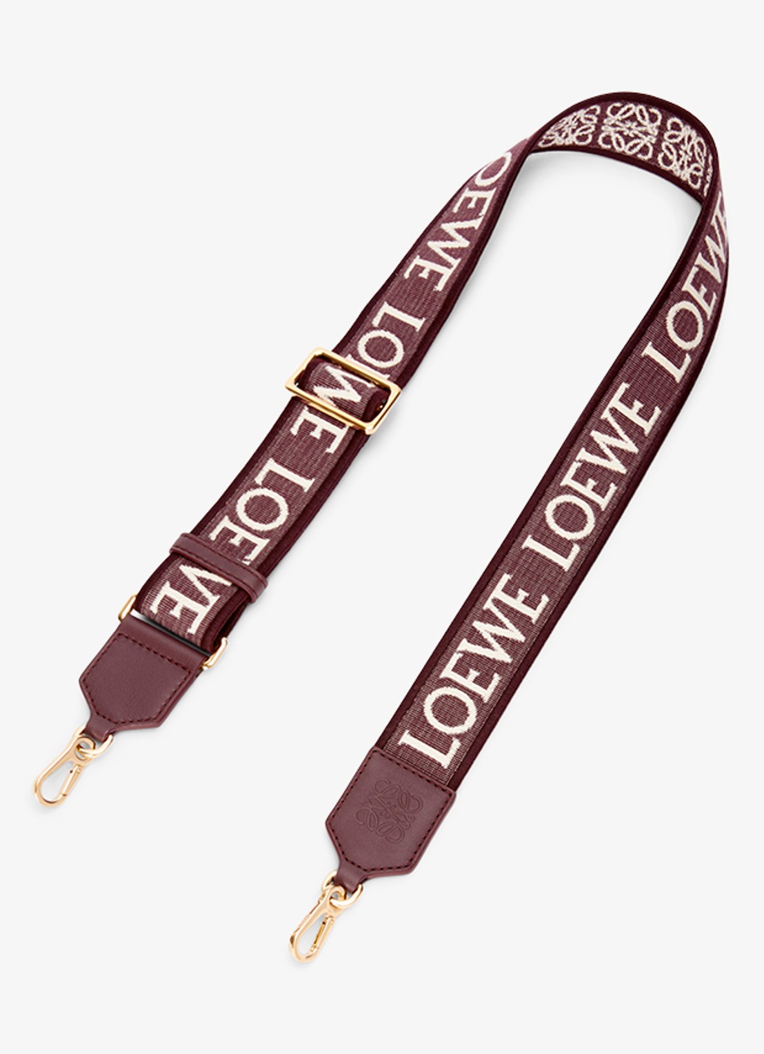 LOEWE Anagram schouderriem met kalfsleren details - voorkant bordeauxrood
