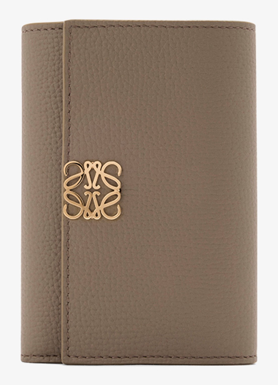 LOEWE Anagram Small portemonnee van kalfsleer - voorkant 4 taupe