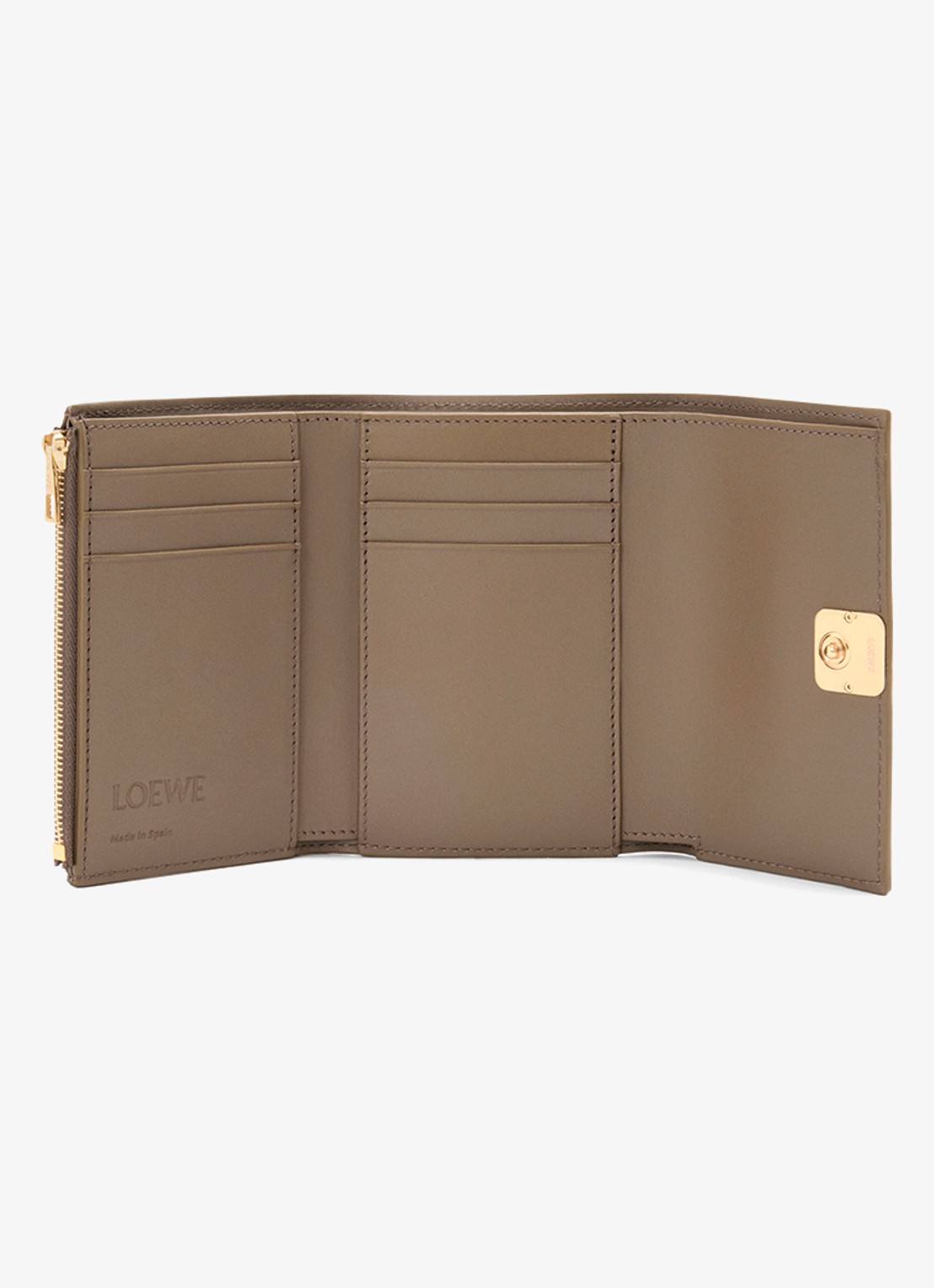 LOEWE Anagram Small portemonnee van kalfsleer - voorkant 5 taupe