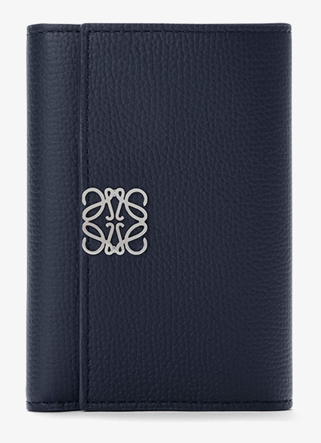 LOEWE Anagram Small portemonnee van kalfsleer - voorkant donkerblauw