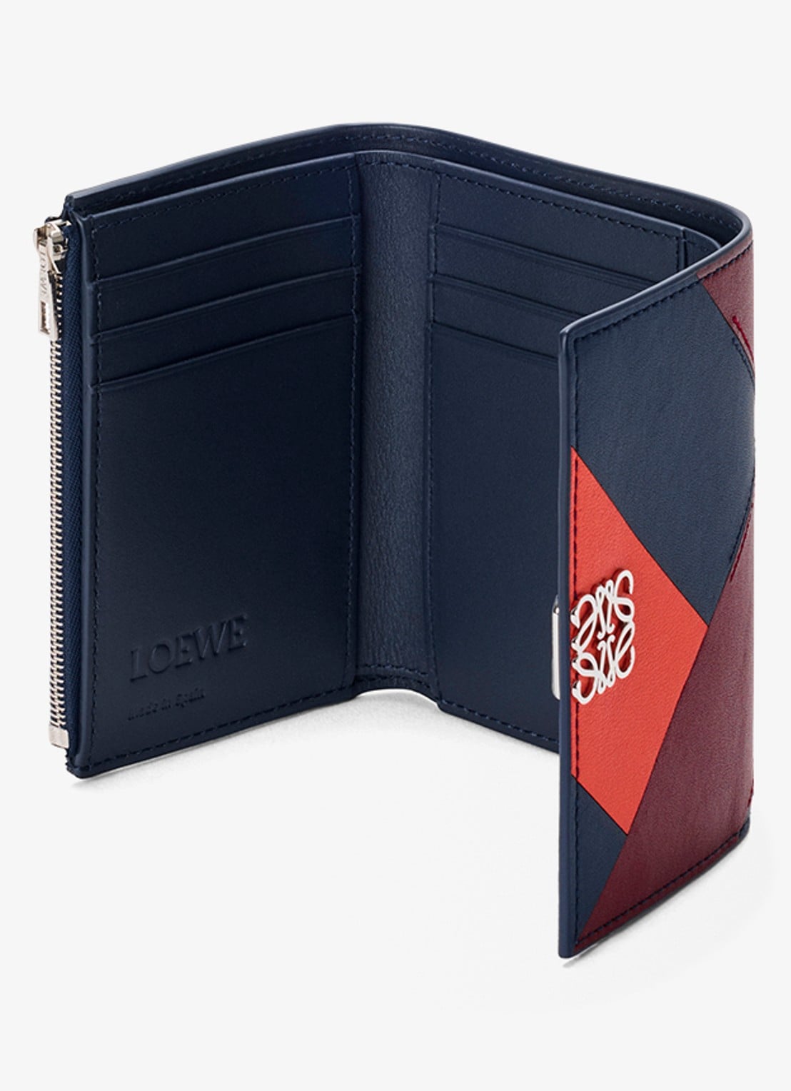 LOEWE Anagram Small portemonnee van kalfsleer - detail donkerblauw
