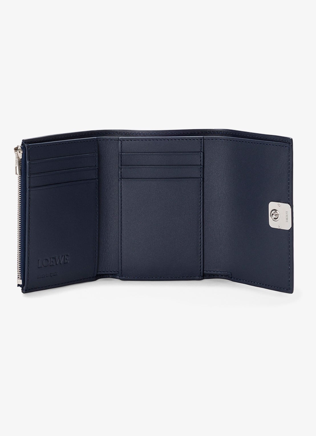LOEWE Anagram Small portemonnee van kalfsleer - voorkant 5 donkerblauw