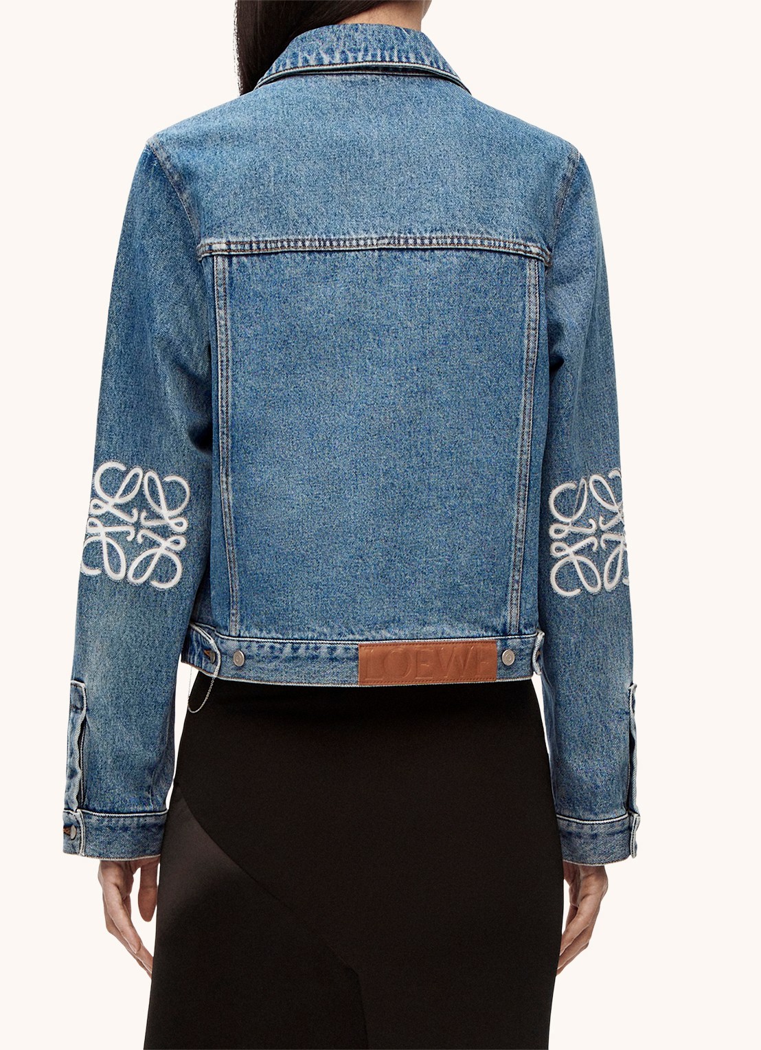 LOEWE Anagram spijkerjas met borstzakken en steekzakken - achterkant denim