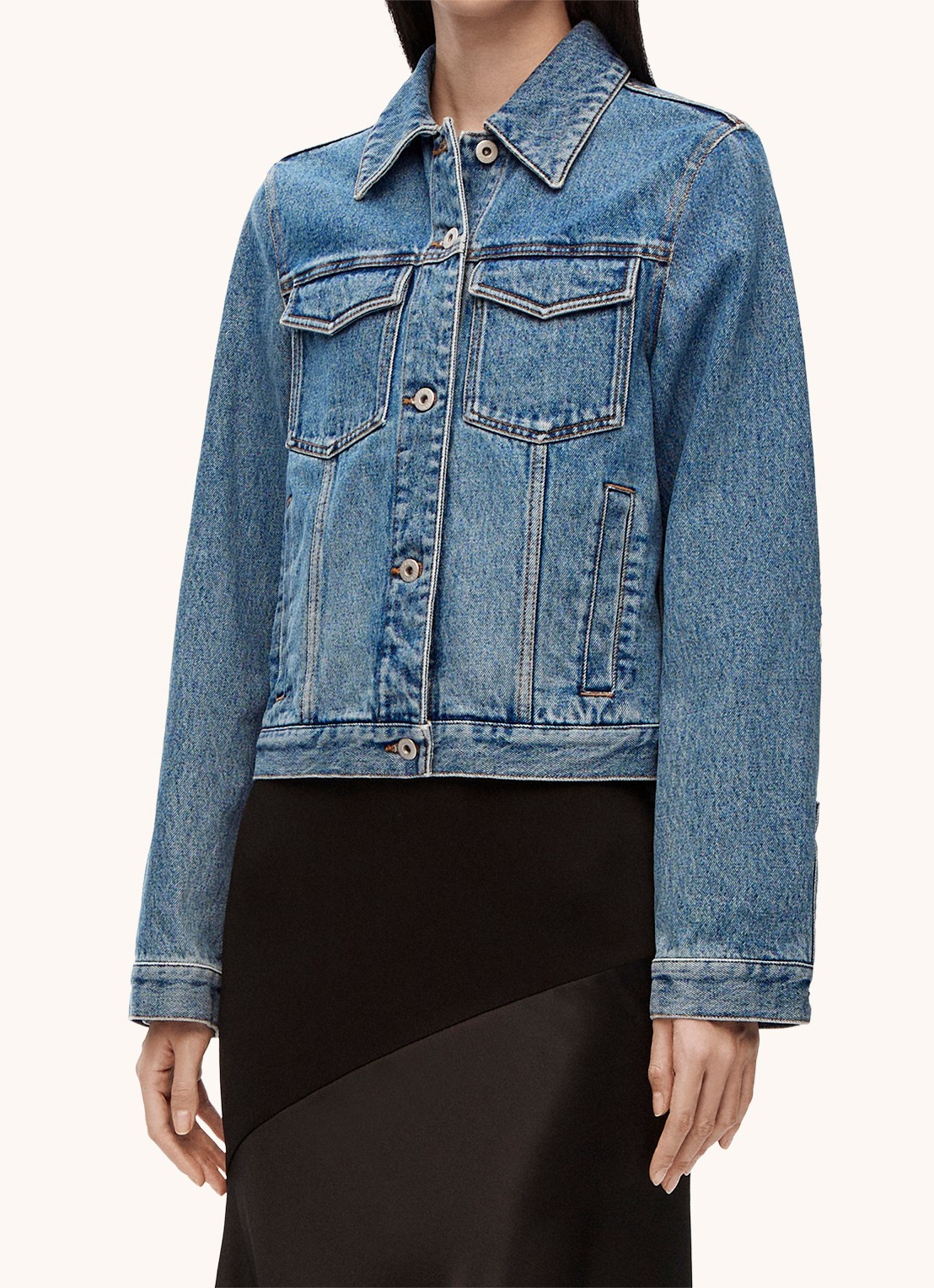LOEWE Anagram spijkerjas met borstzakken en steekzakken - detail 4 denim
