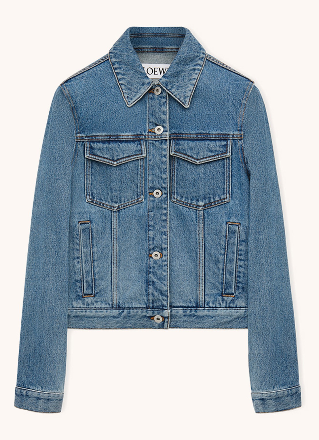 LOEWE Anagram spijkerjas met borstzakken en steekzakken - voorkant 2 denim
