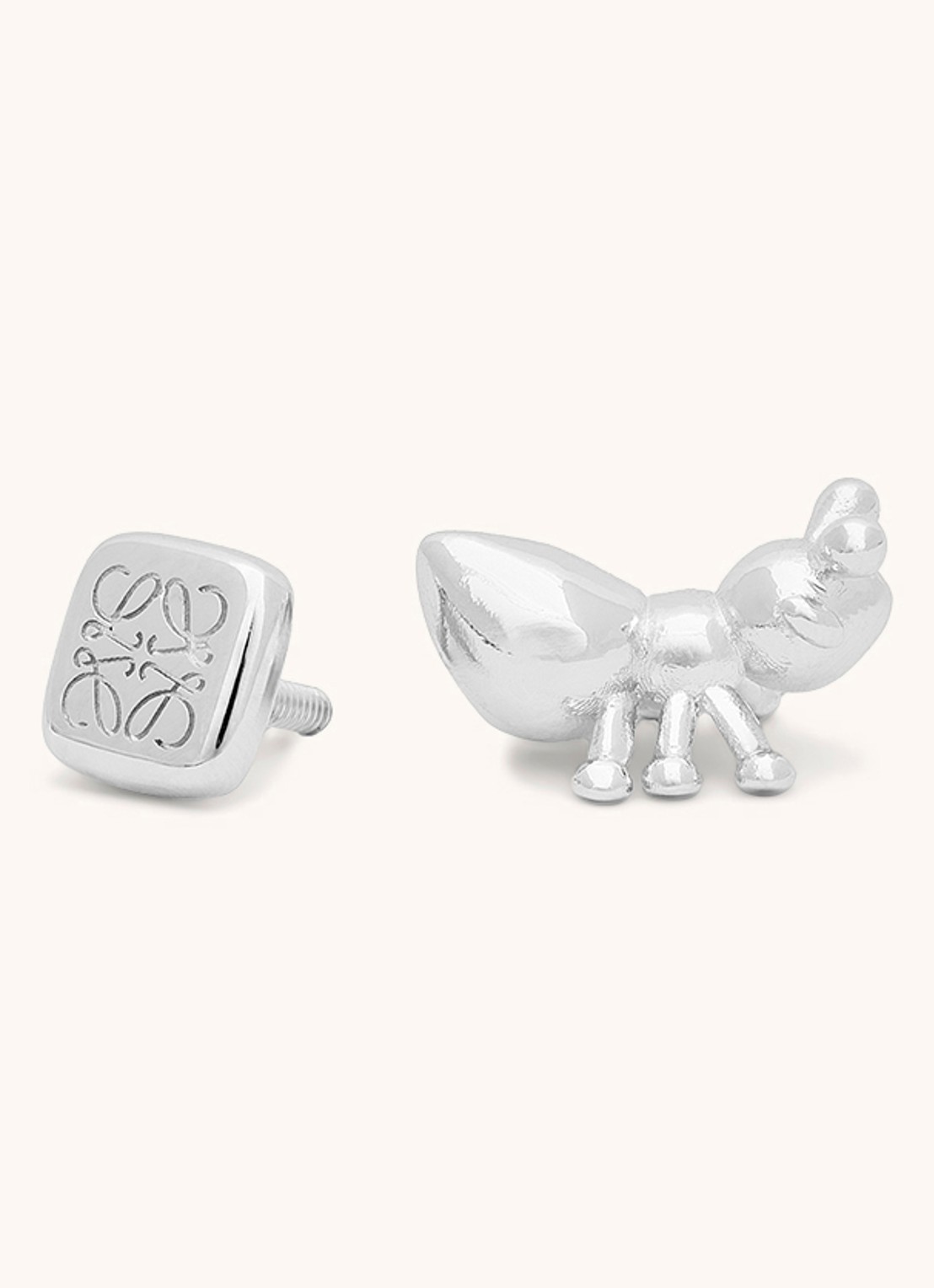 LOEWE Ant tasbedel met logo - detail zilver
