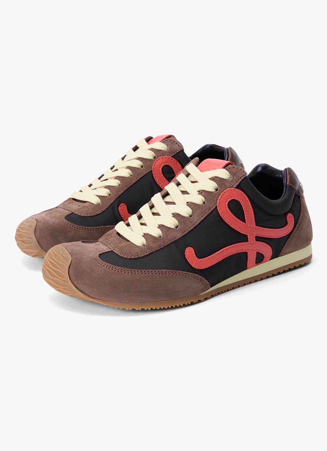 LOEWE Ballet Runner 2.0 sneaker met leren details - detail bruin