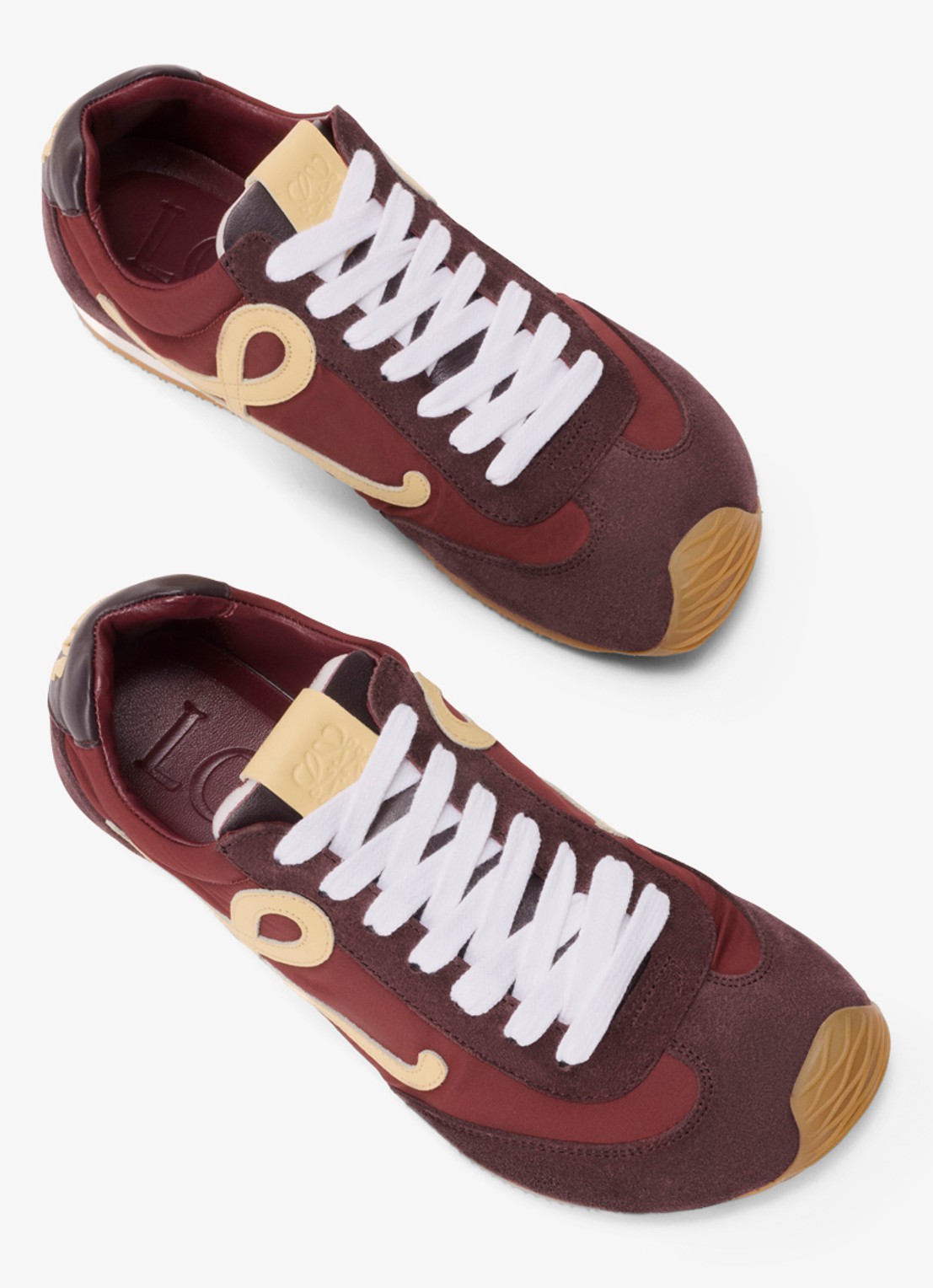 LOEWE Ballet Runner 2.0 sneaker met suède details - detail 4 donkerrood