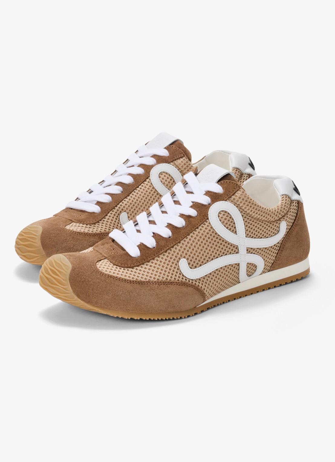 LOEWE Ballet Runner 2.0 sneaker van mesh met suède details - detail 3 bruin