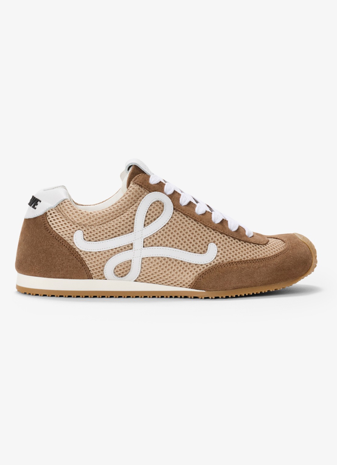 LOEWE Ballet Runner 2.0 sneaker van mesh met suède details - voorkant bruin