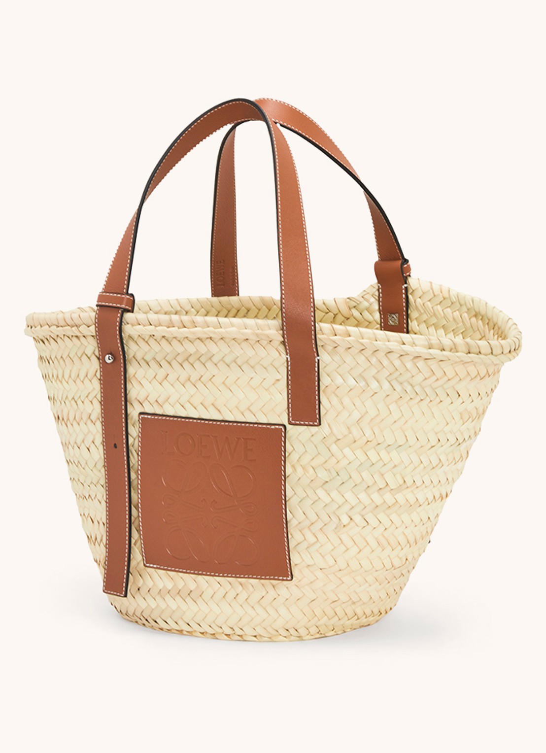 LOEWE Basket handtas met kalfsleren details - achterkant 8 camel