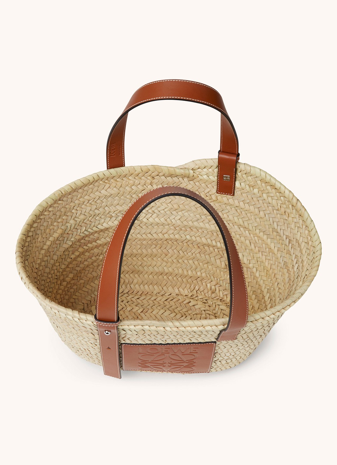 LOEWE Basket handtas met kalfsleren details - detail 5 camel