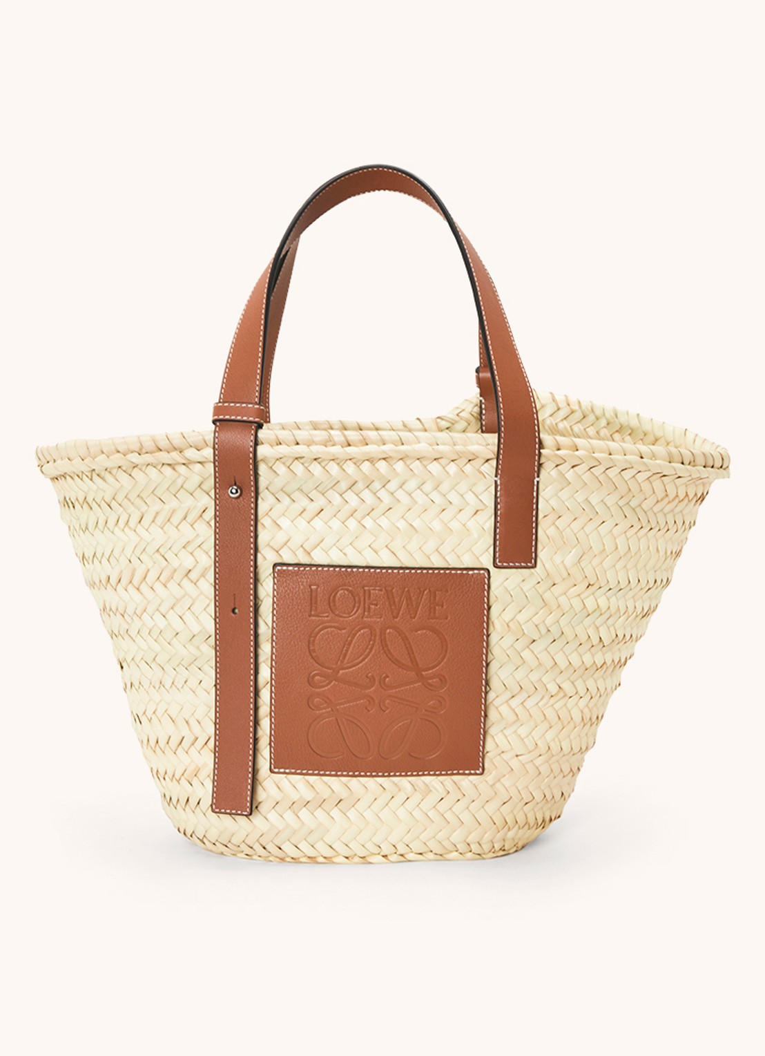 LOEWE Basket handtas met kalfsleren details - voorkant 6 camel