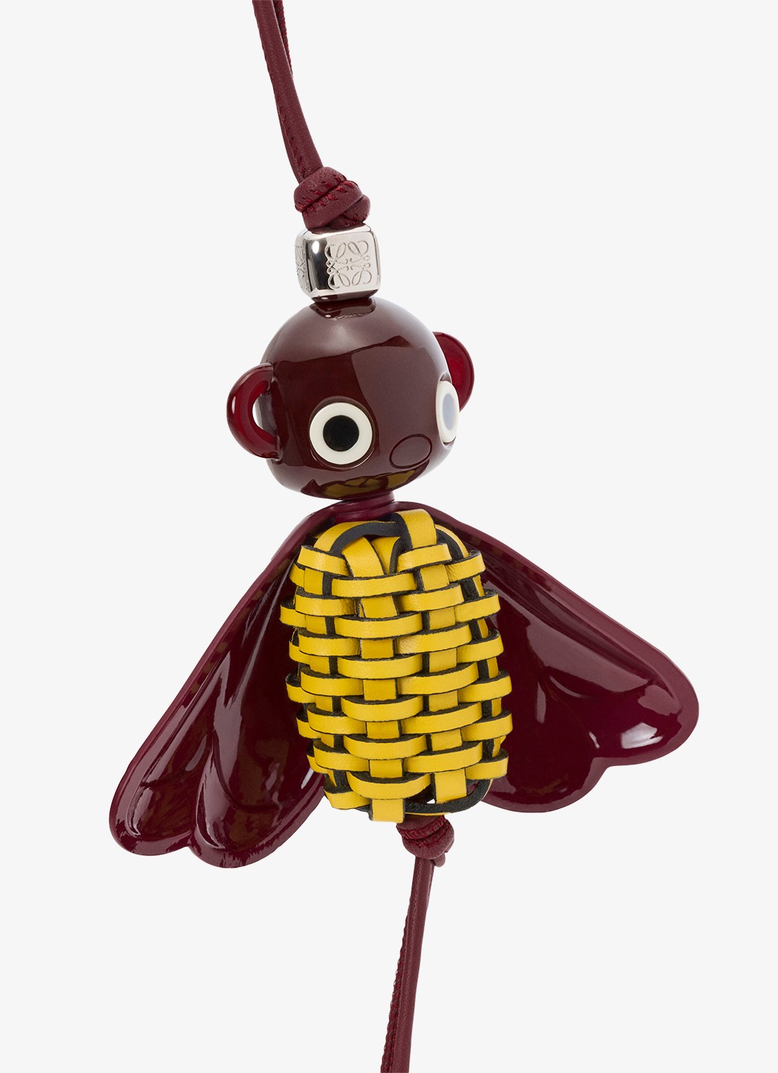LOEWE Blombee tasbedel van kalfsleer - voorkant 2 donkerrood