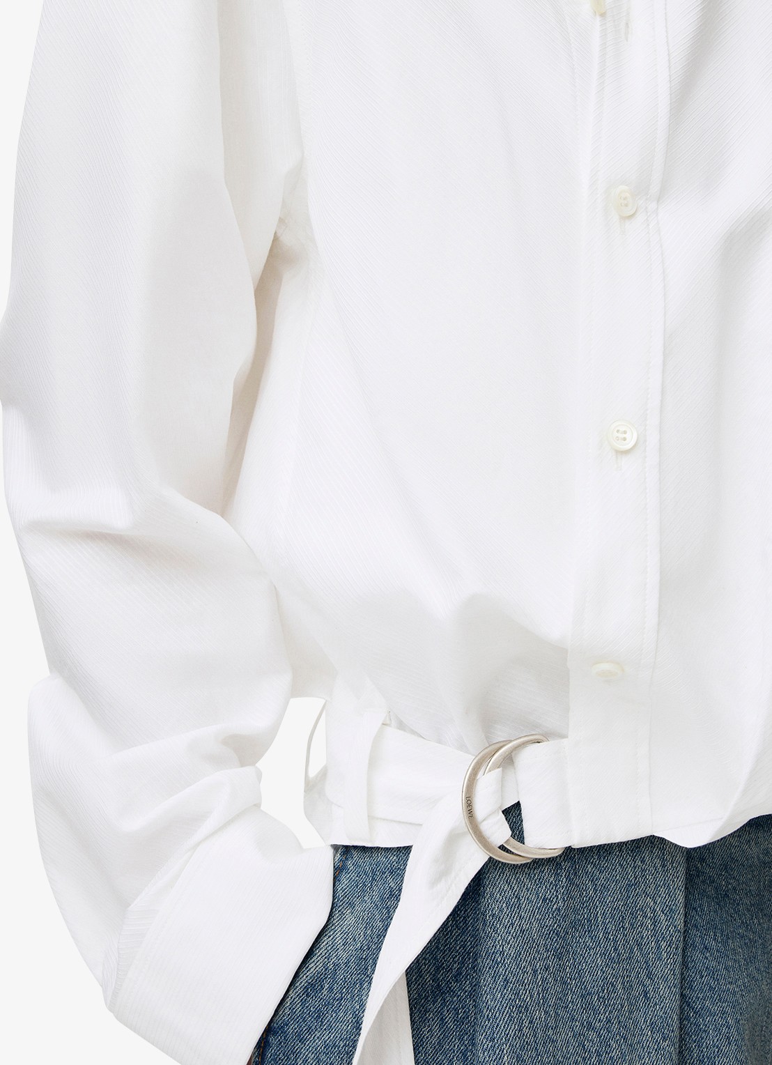 LOEWE Blouse met ceintuur - detail 5 wit
